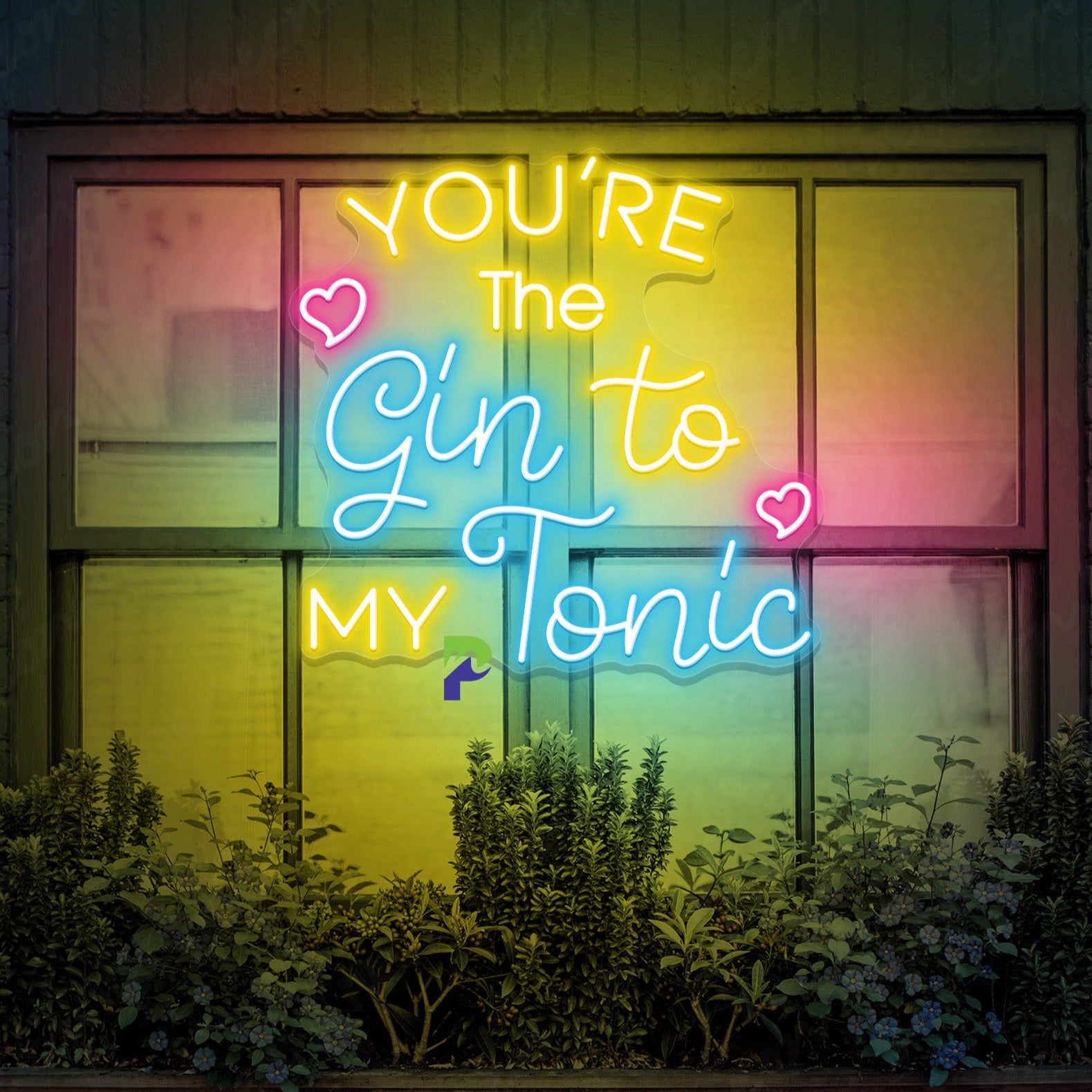 You Are The Gin To My Tonic Neon Sign Love Led Light light blue