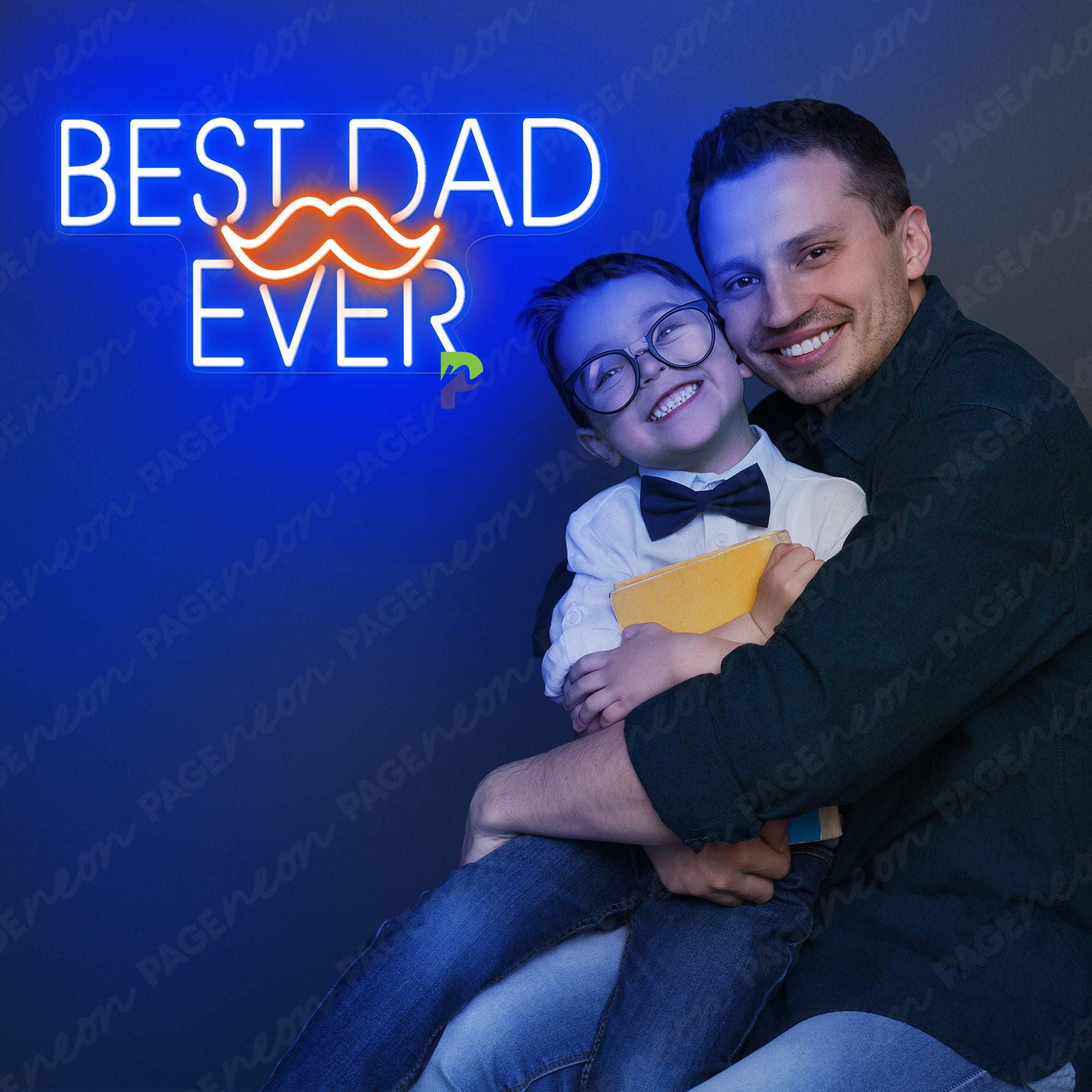 Best Dad Ever Neon Sign Fathers Day Led Light blue