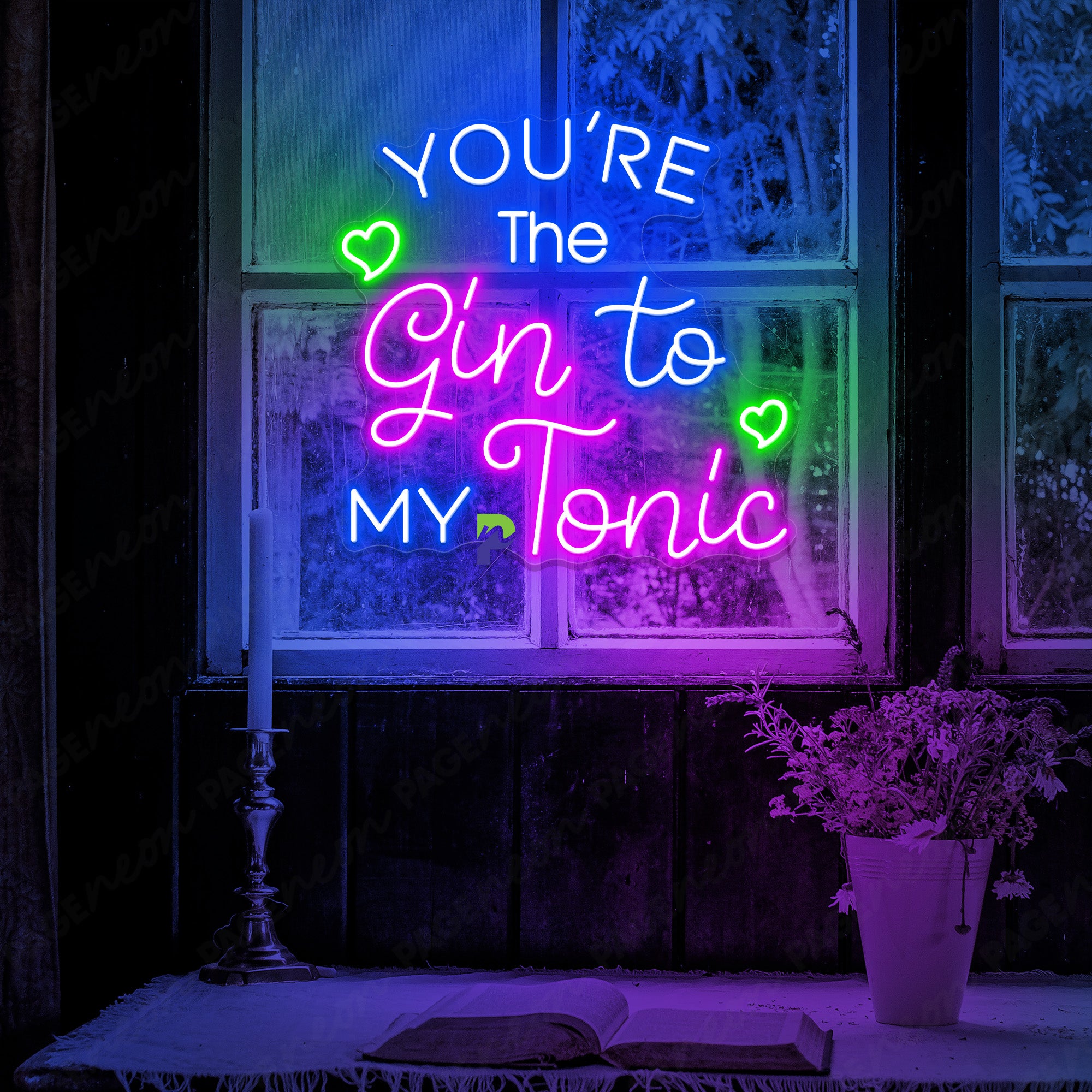 You Are The Gin To My Tonic Neon Sign Love Led Light purple