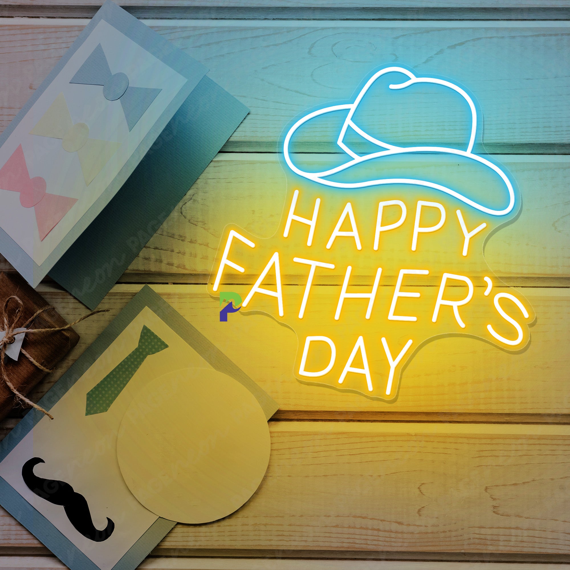 Happy Father's Day Neon Sign Dad Led Light yellow