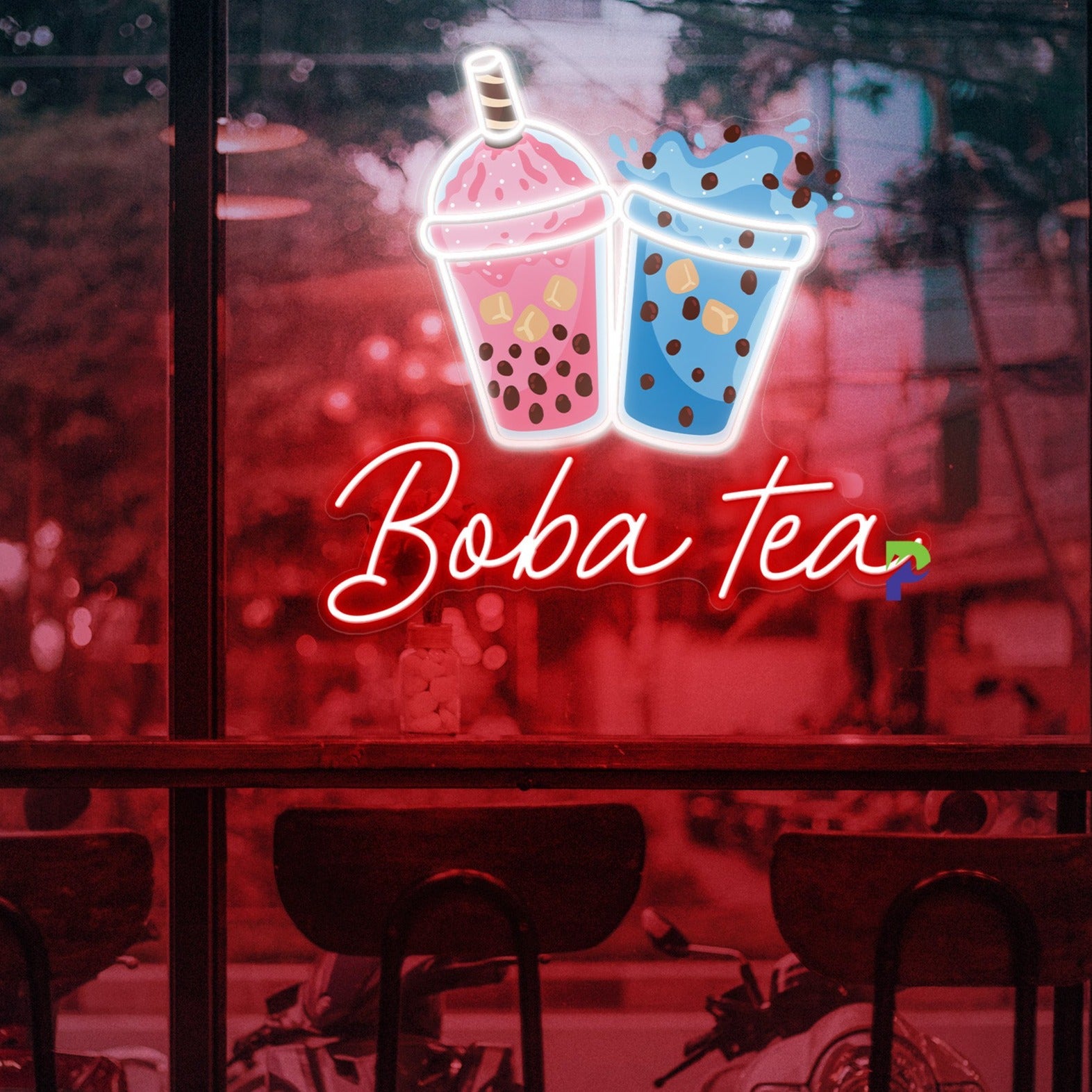 Boba Neon Sign Bubble Tea Led Light red