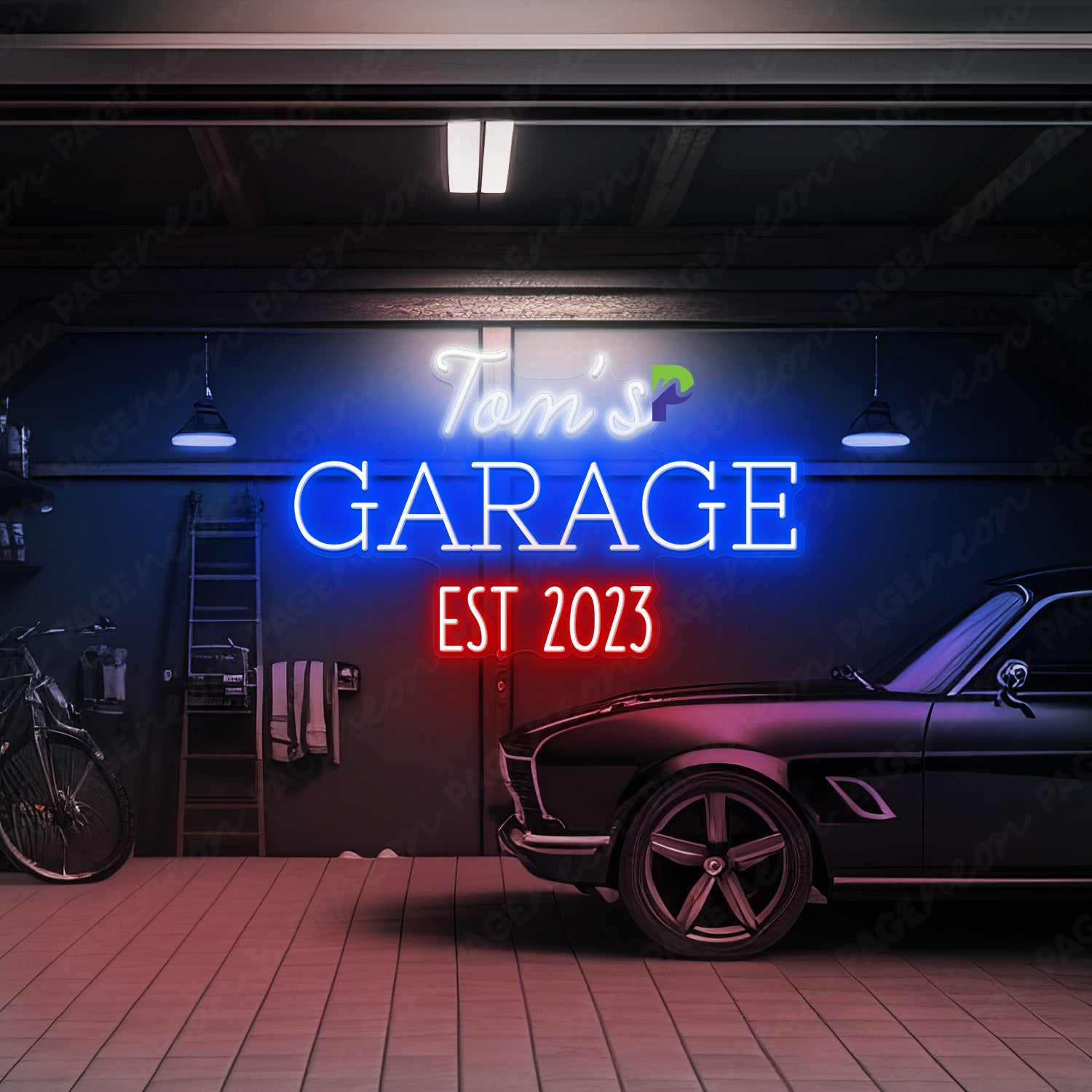 Neon Garage Signs Custom Name Led Light 3