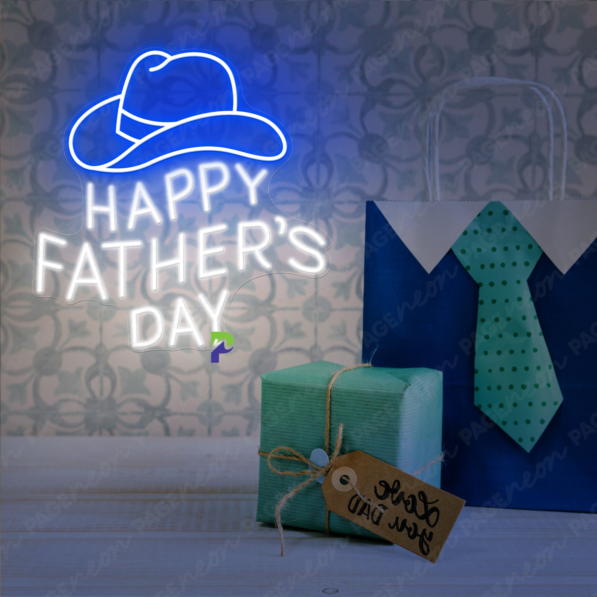 Happy Father's Day Neon Sign Dad Led Light white