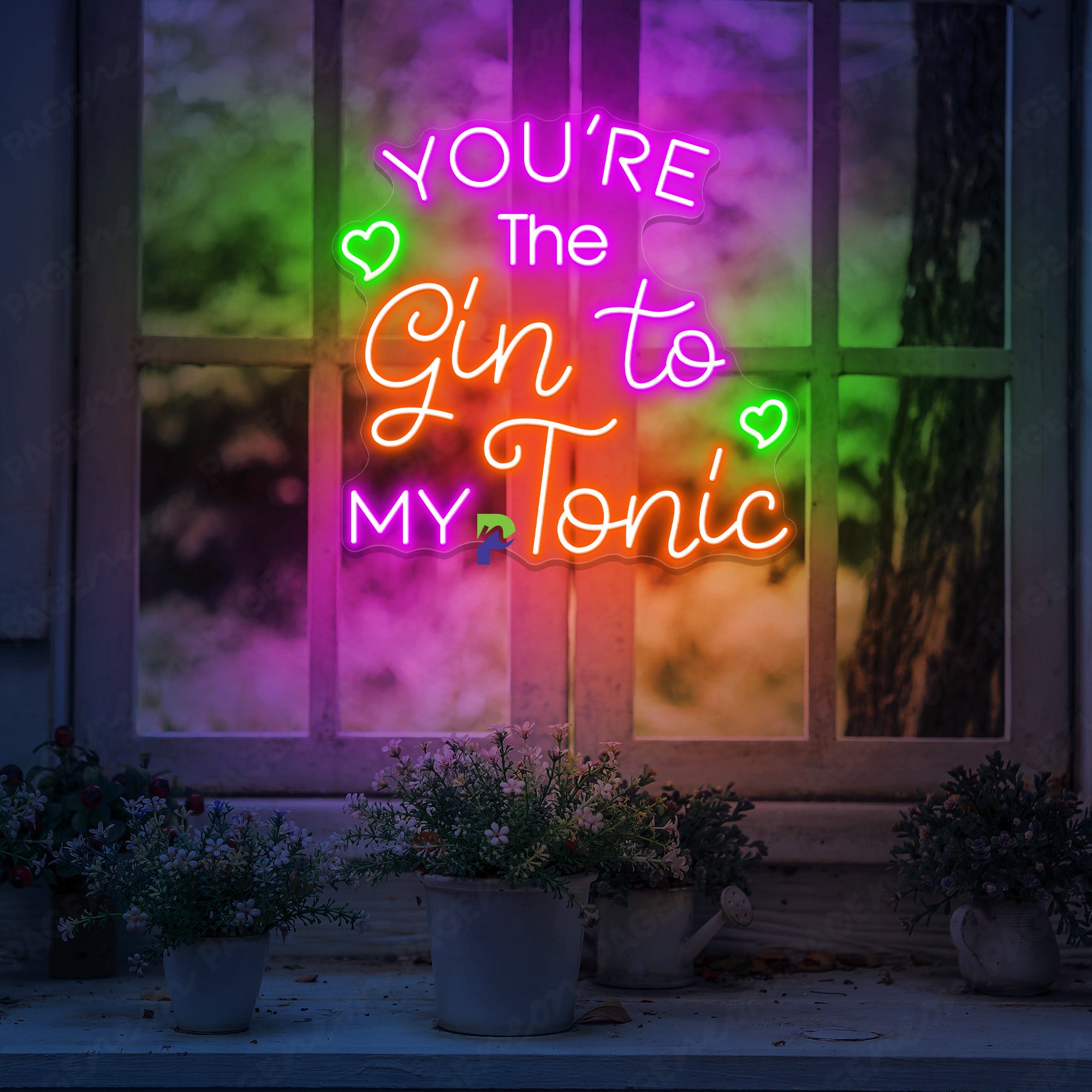 You Are The Gin To My Tonic Neon Sign Love Led Light orange