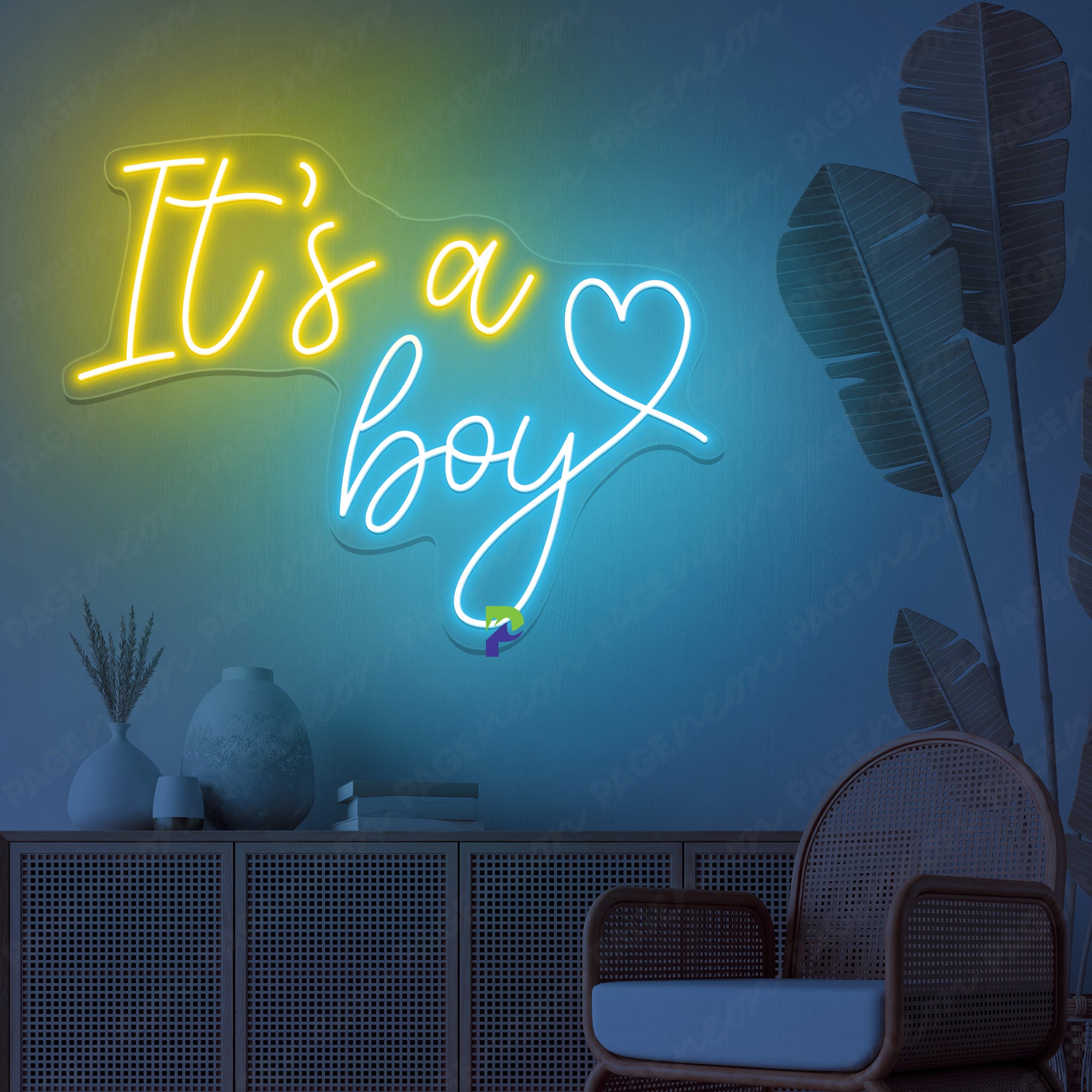 Its A Boy Neon Sign Simple Man Cave Led Light