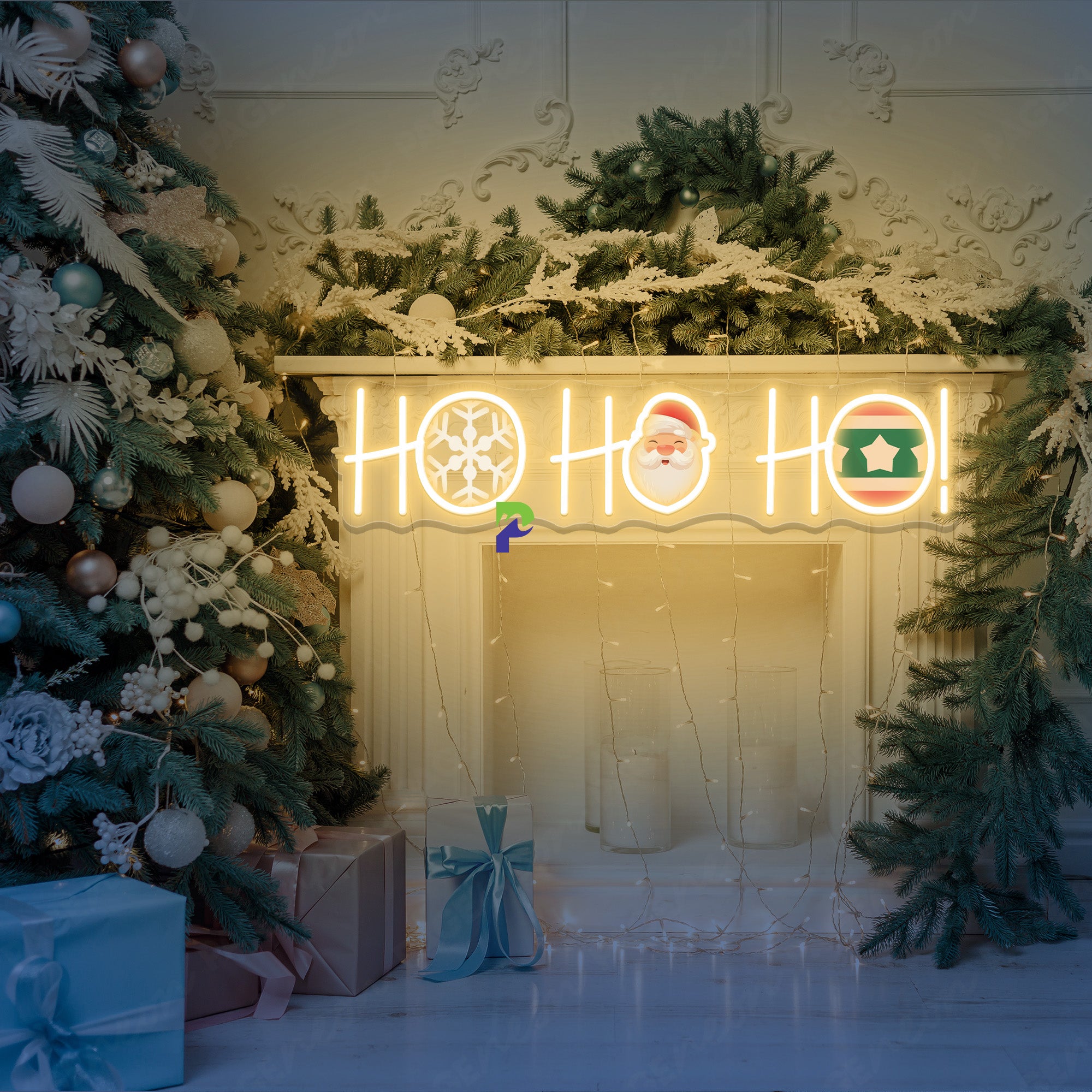 Ho Ho Ho Neon Sign Christmas Led Neon Light gold yellow