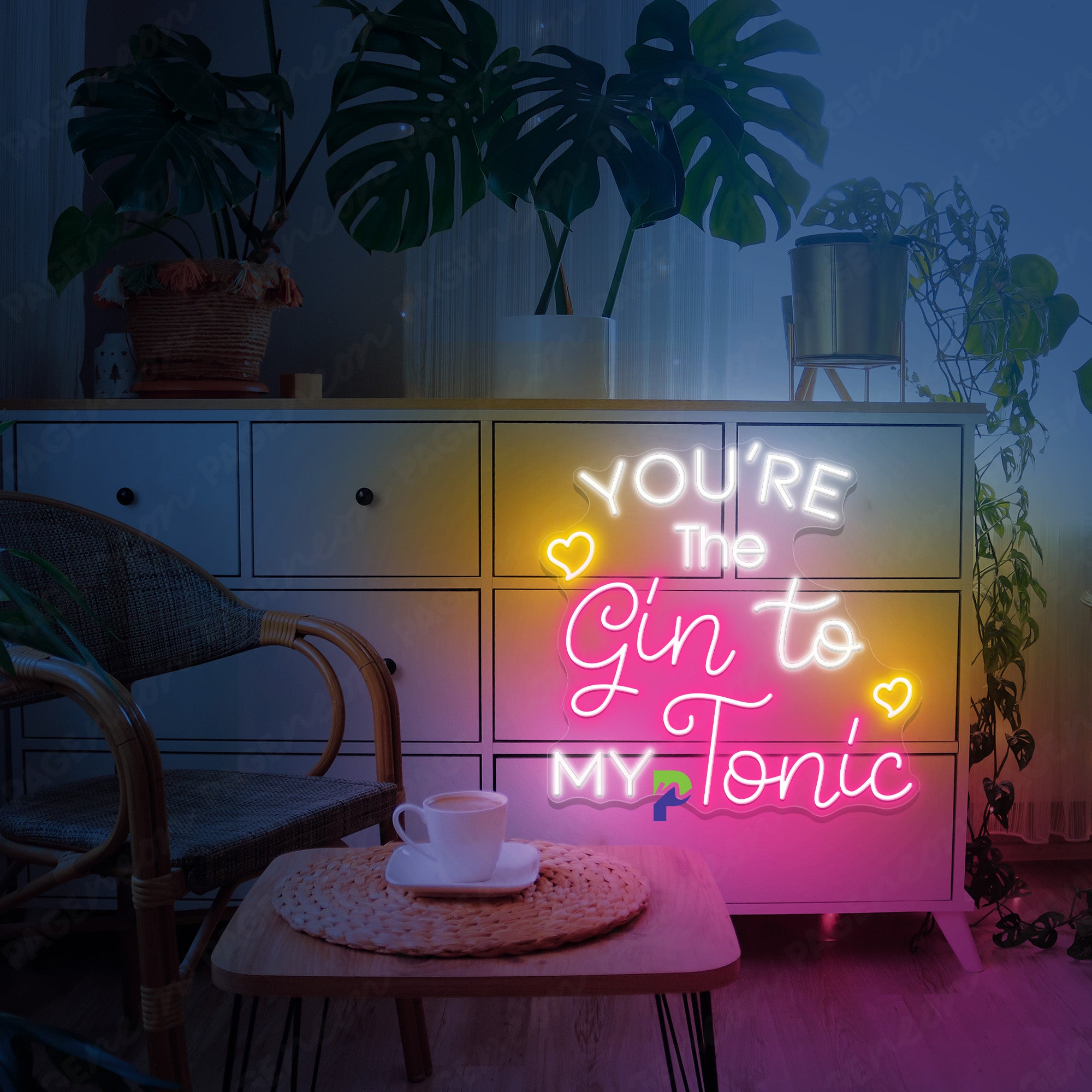 You Are The Gin To My Tonic Neon Sign Love Led Light pink