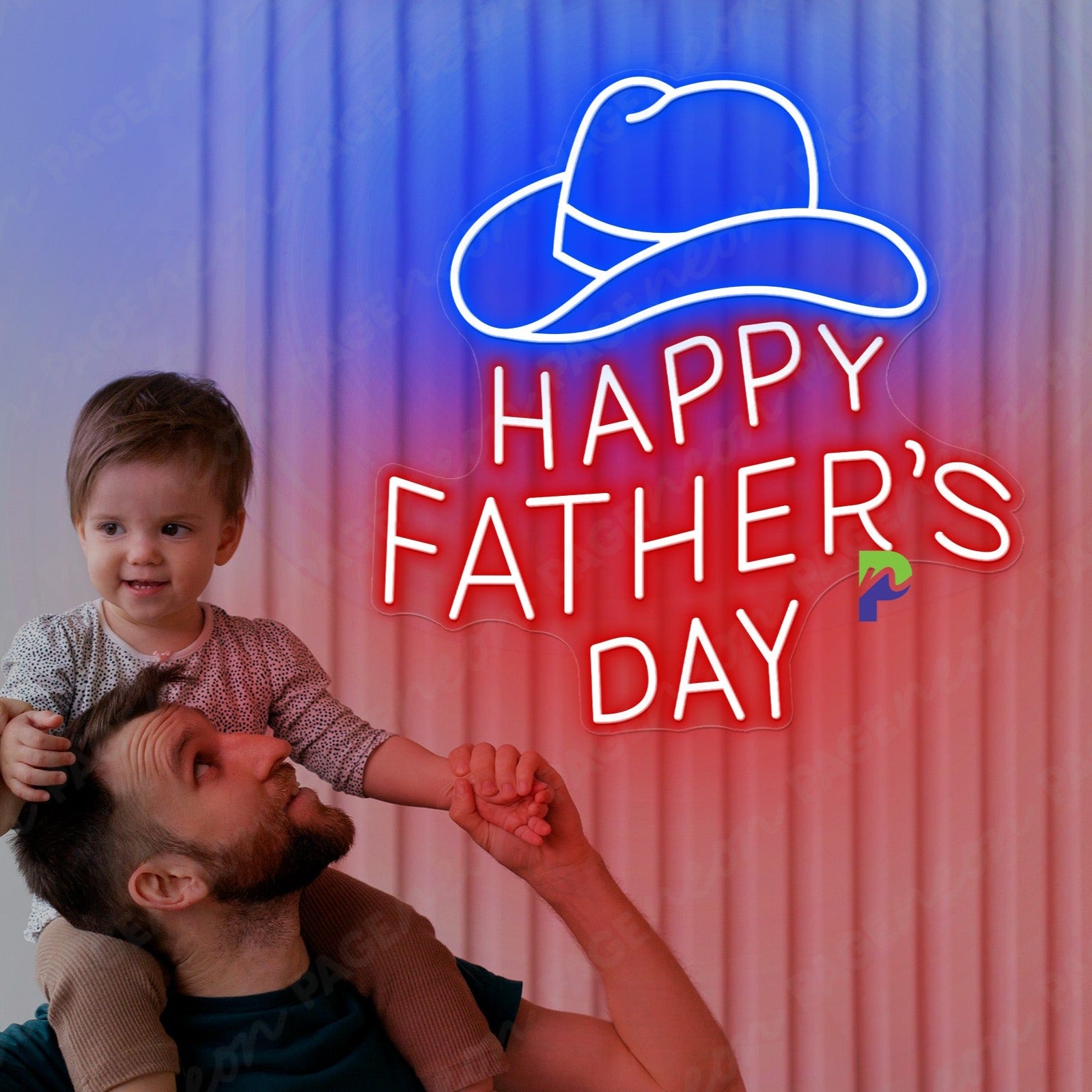 Happy Father's Day Neon Sign Dad Led Light red