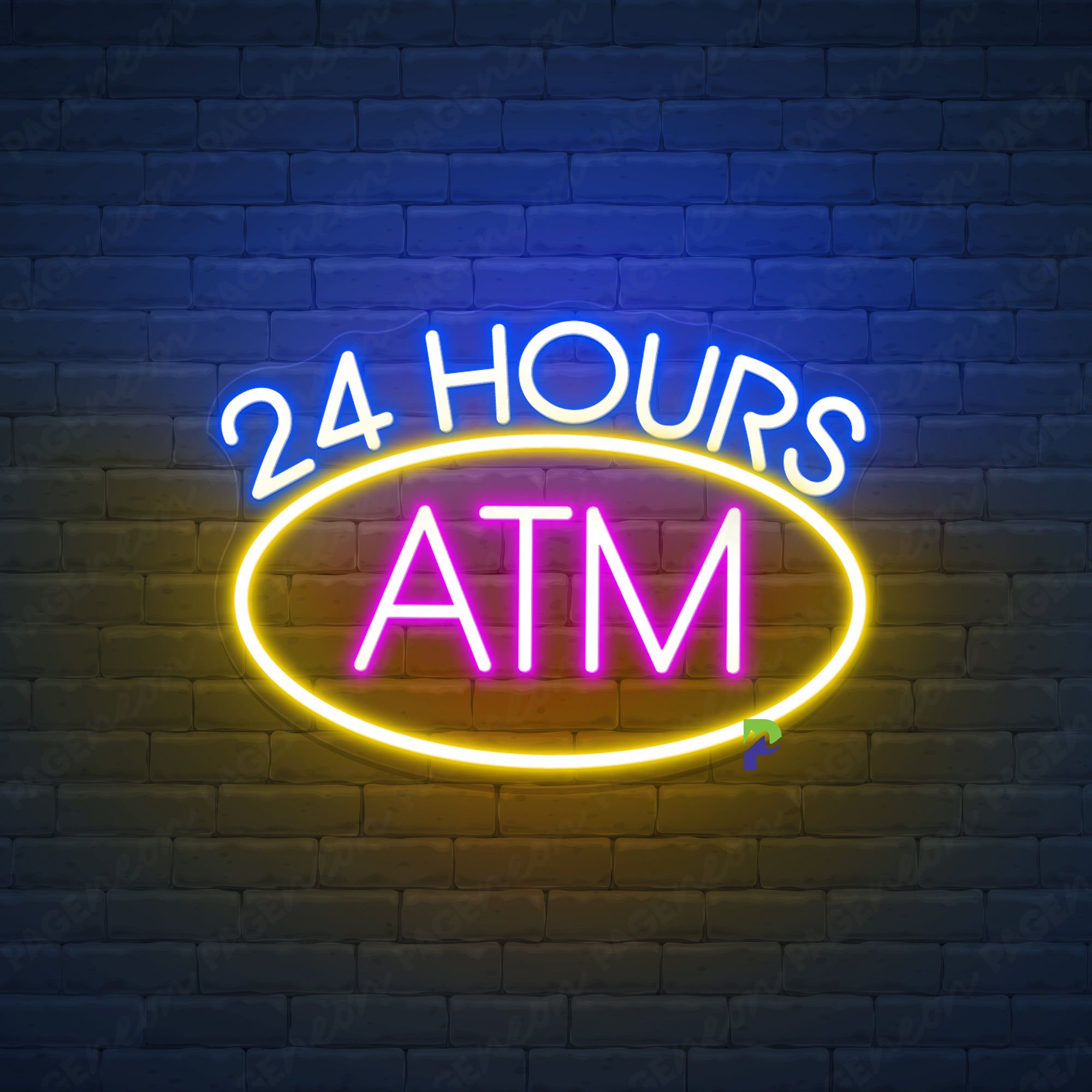 ATM Neon Signs 24 Hours Open Led Light
