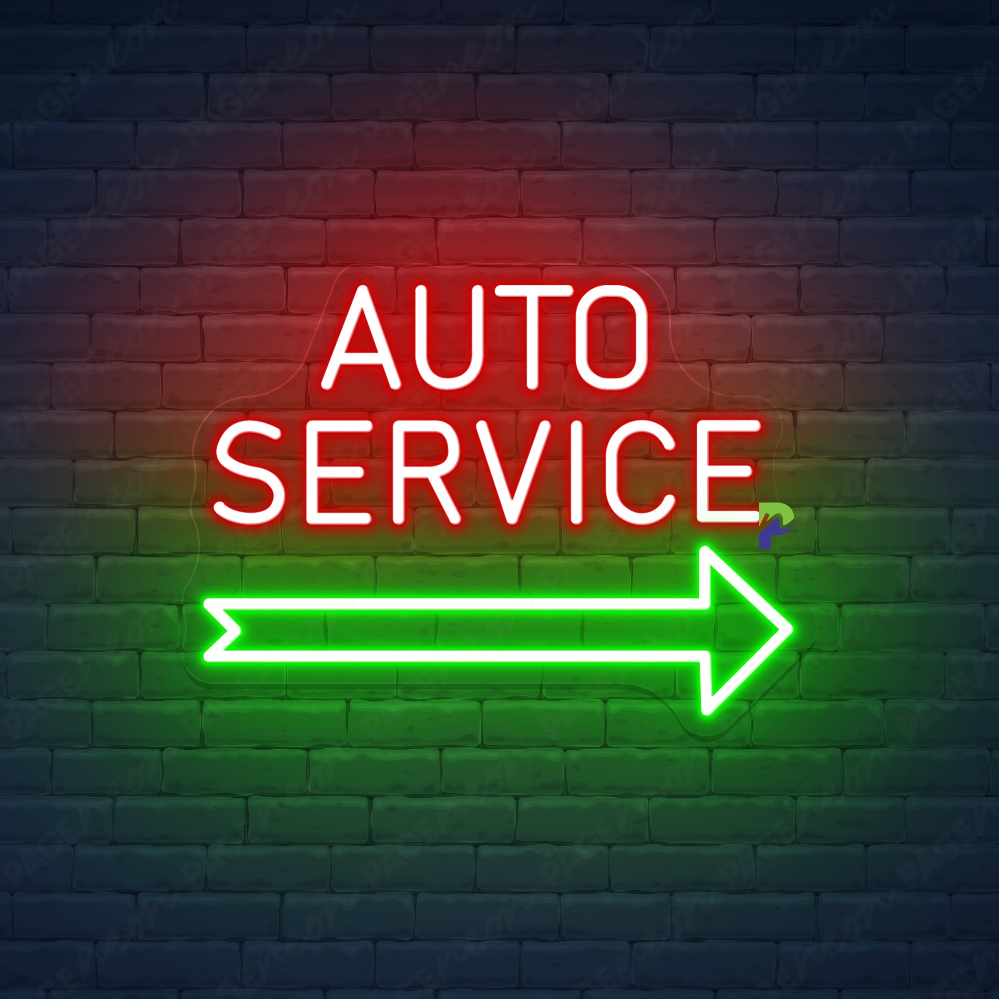 Auto Service Neon Signs Business Custom Led Light