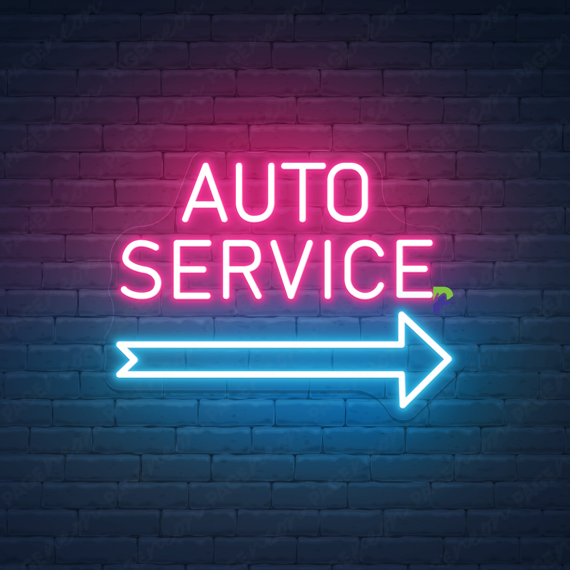 Auto Service Neon Signs Business Custom Led Light