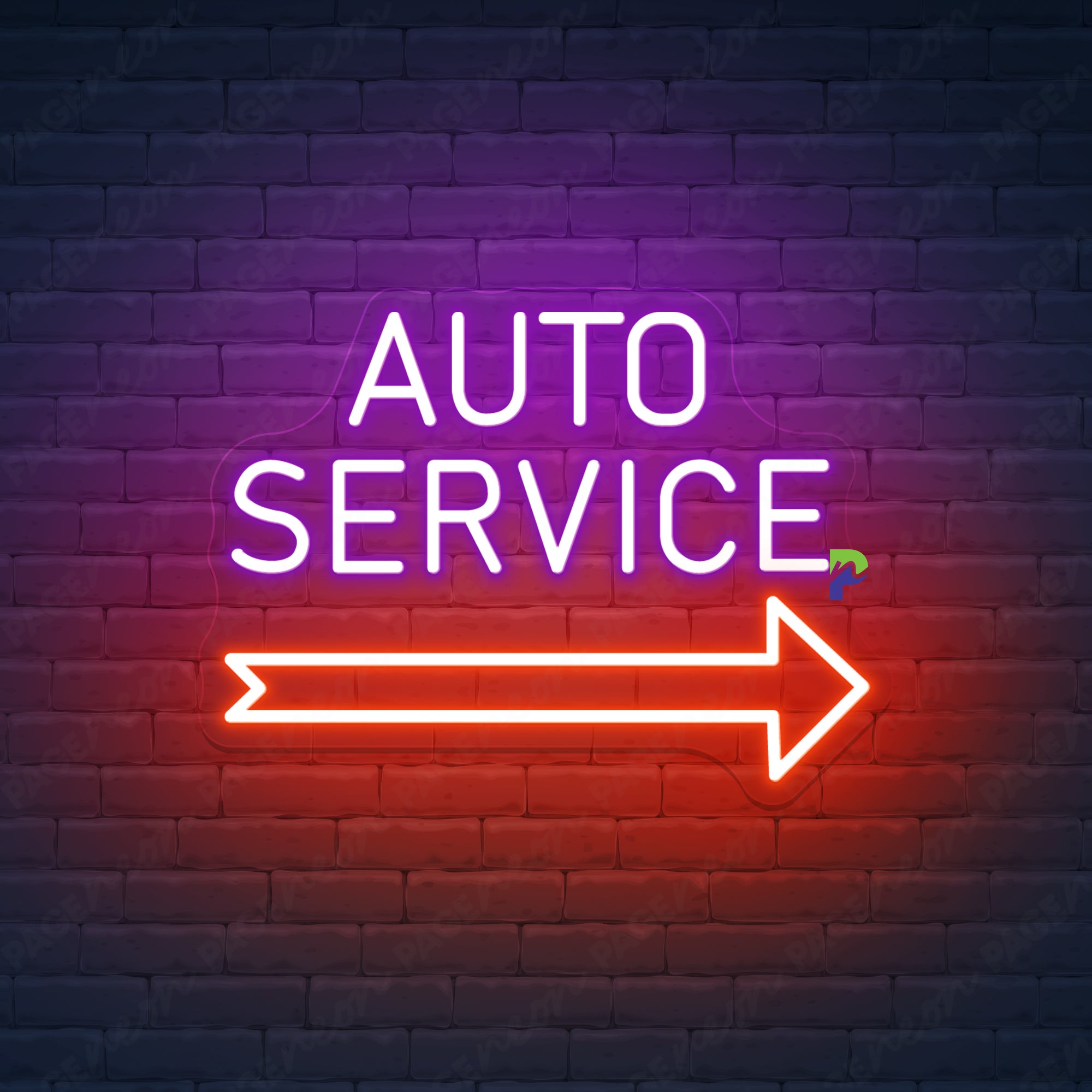 Auto Service Neon Signs Business Custom Led Light