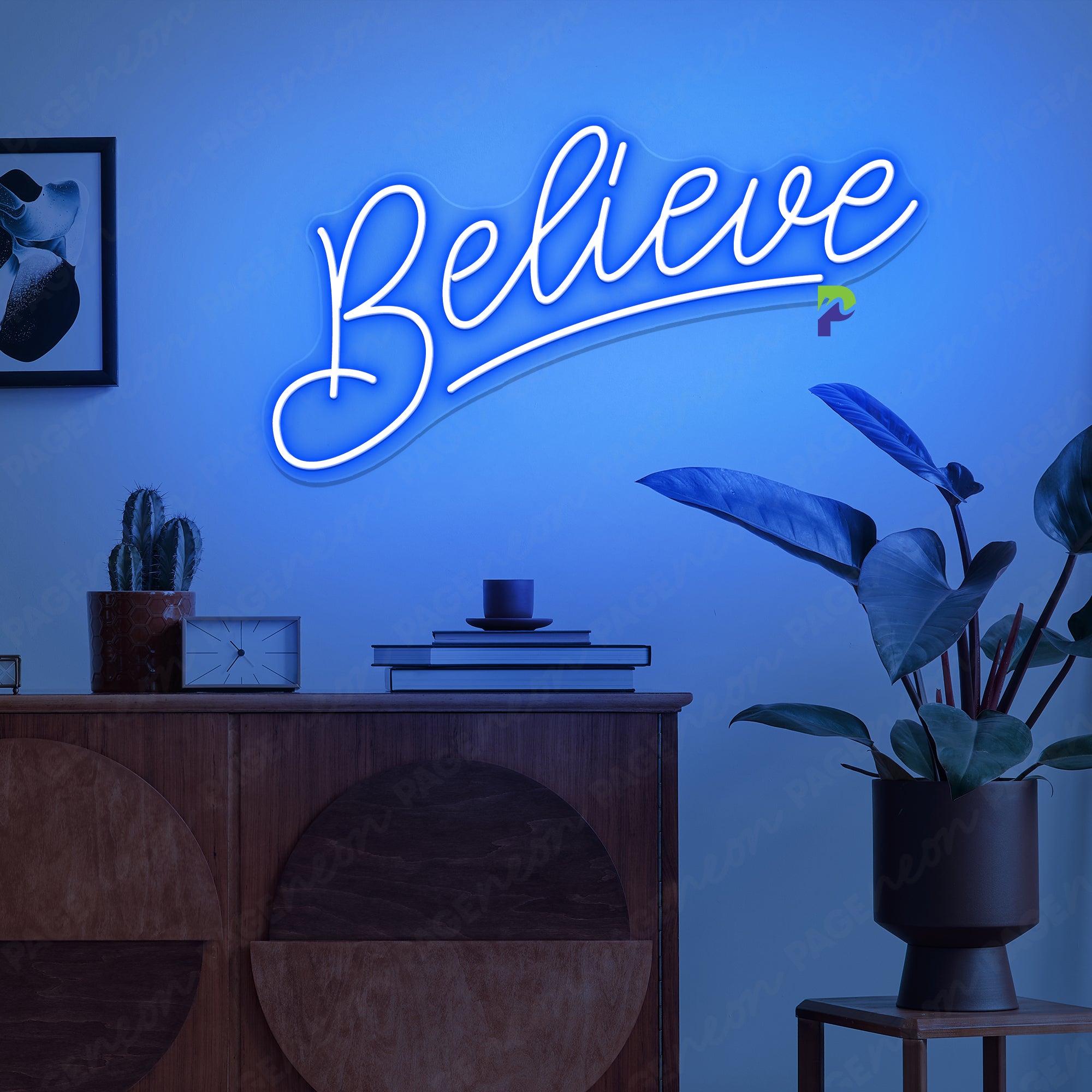 Believe Neon Sign Simple Inspirational Word Led Light