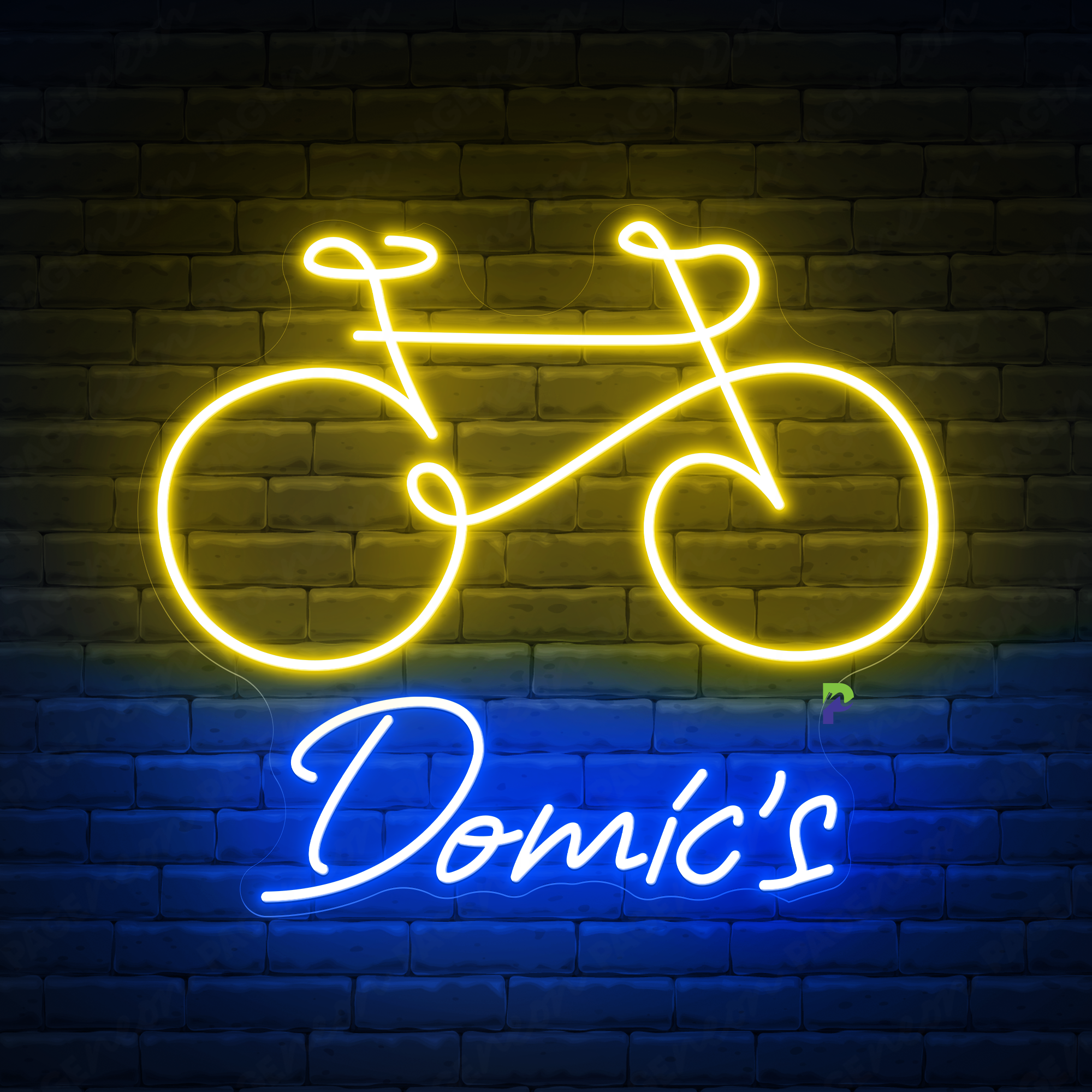 Bicycle Neon Signs Custom Name Led Light