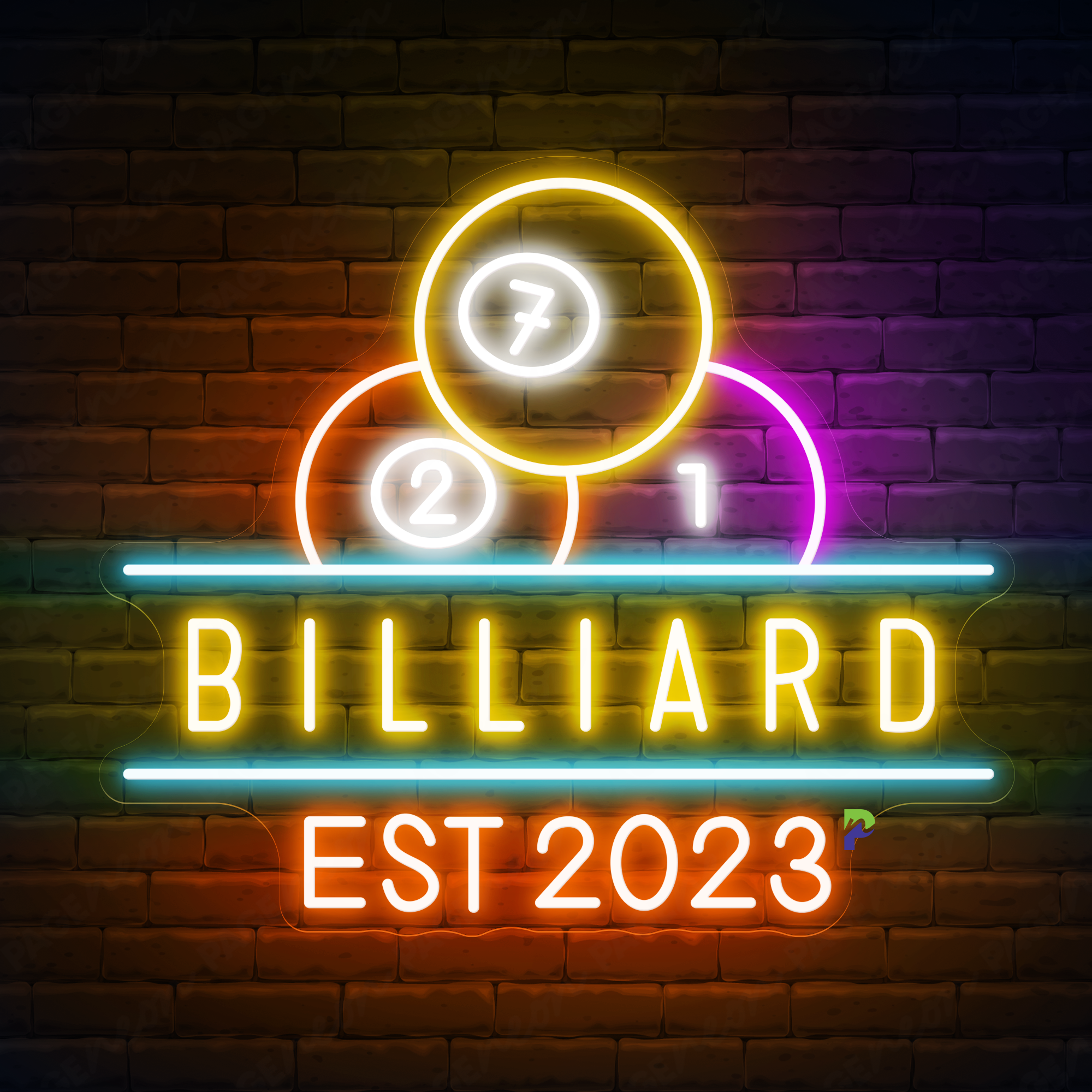 Billiards Neon Sign Custom Large Led Light
