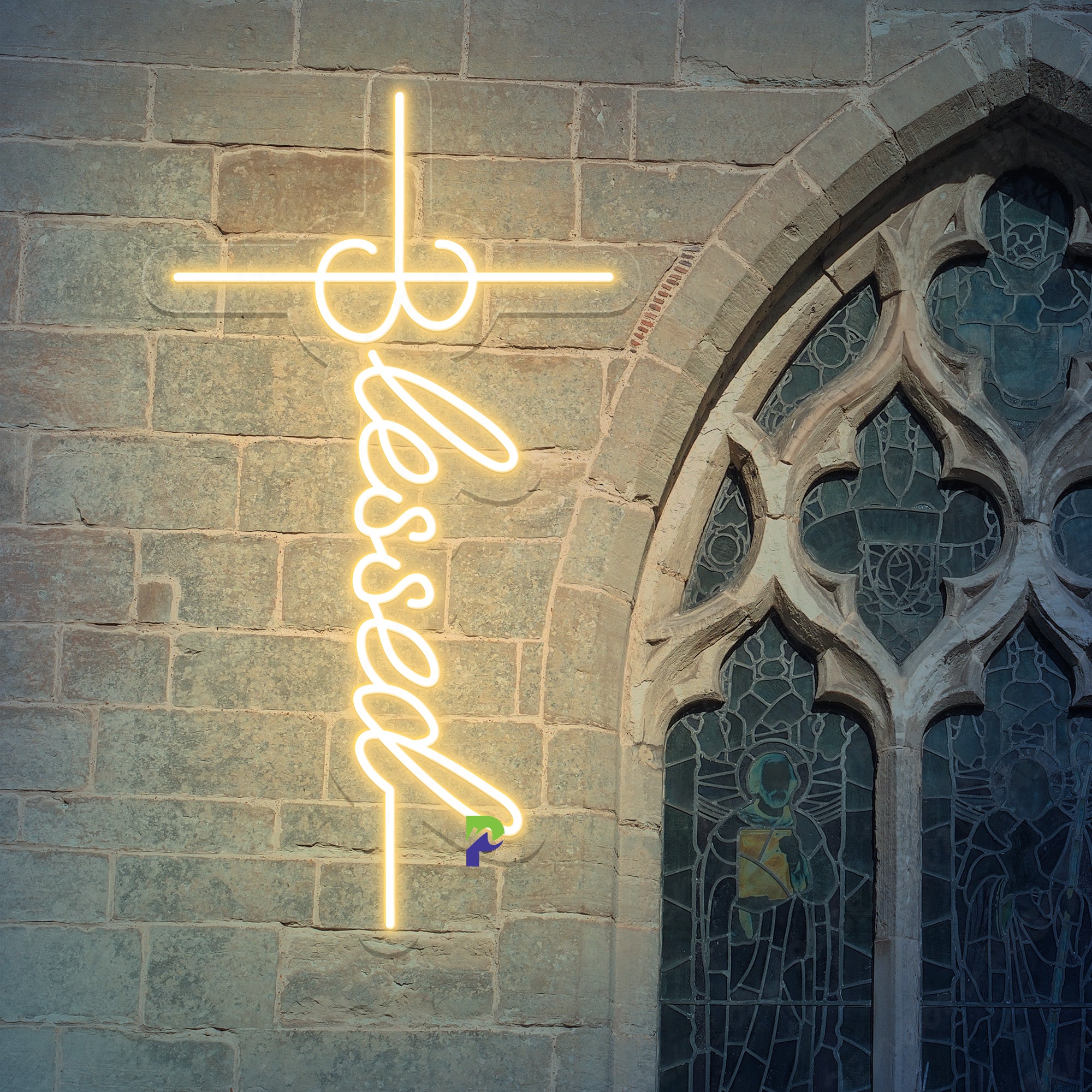 Blessed Neon Sign Religious Cross Led Light
