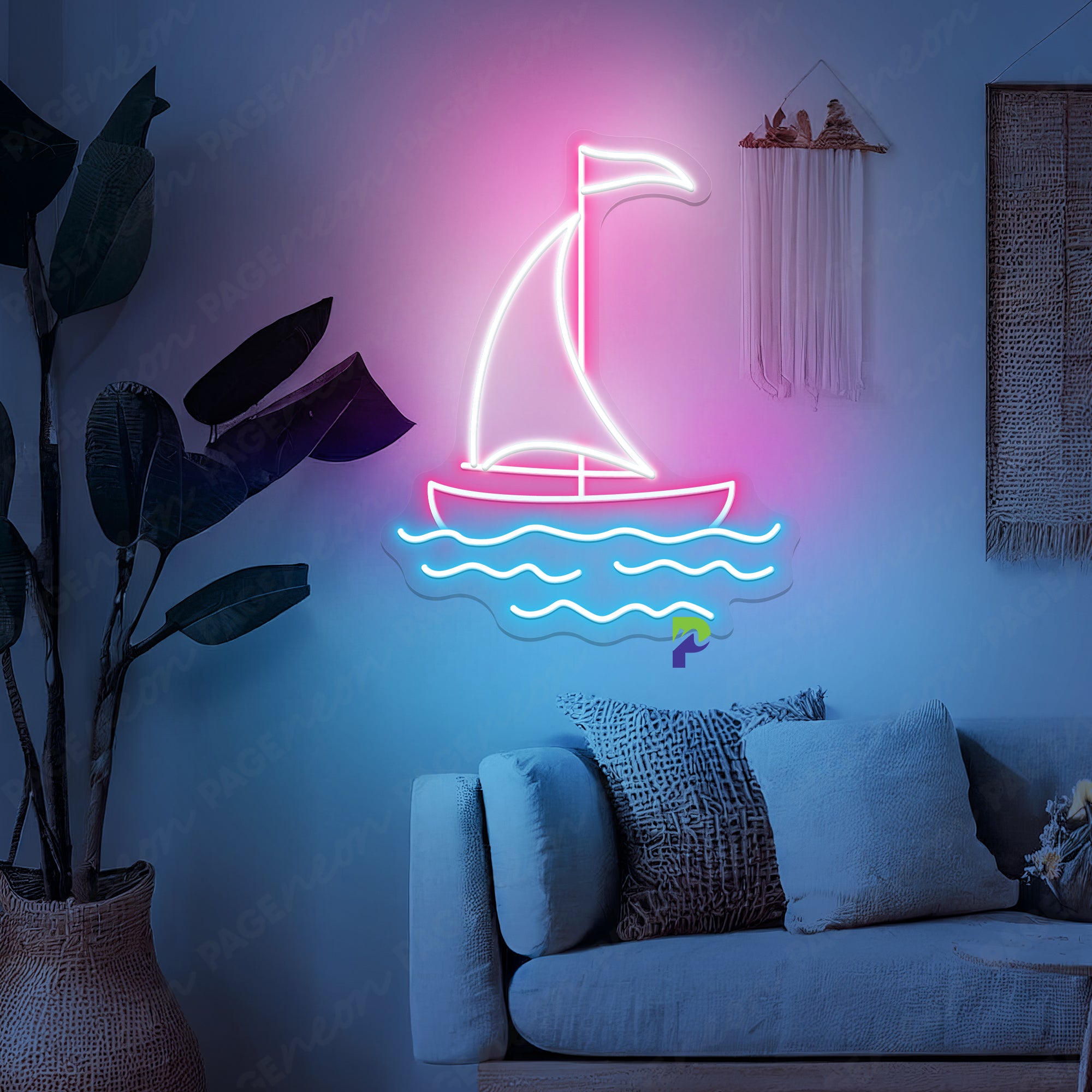 Boat Neon Sign Sailing Sea Tropical Led Light