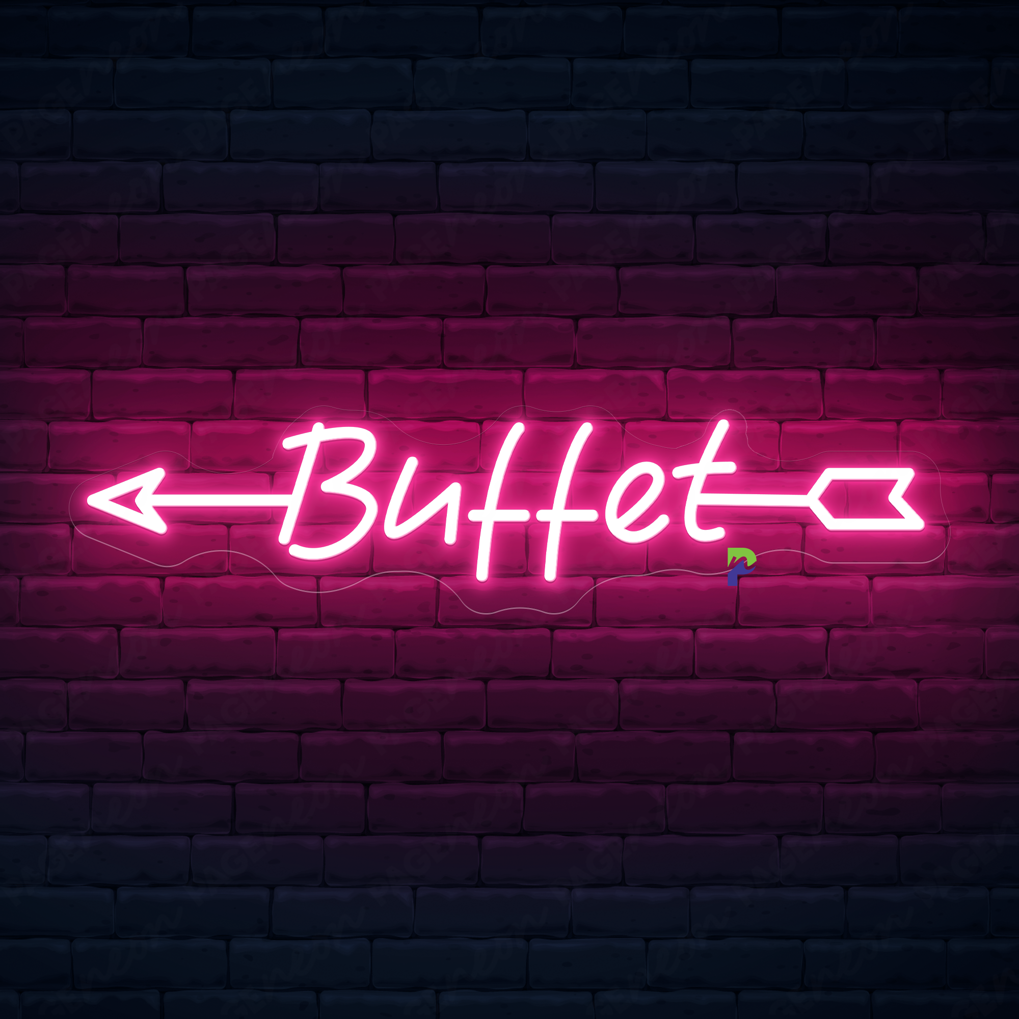 Buffet Neon Sign Custom Arrow Led Light