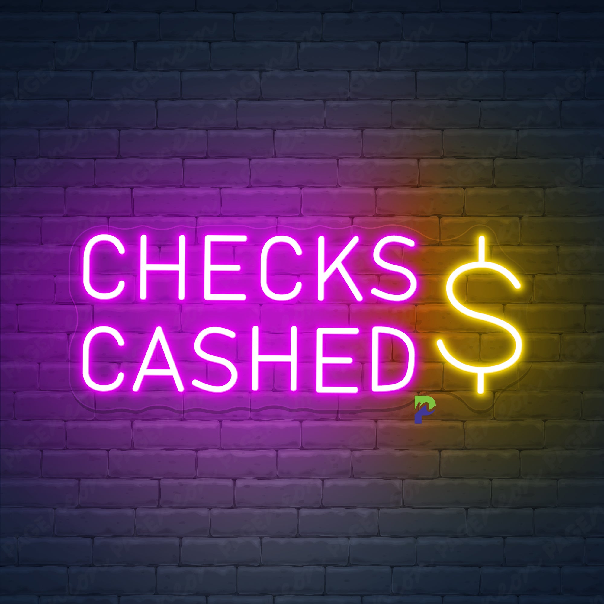 Cashed Checks Neon Sign Business Led Light