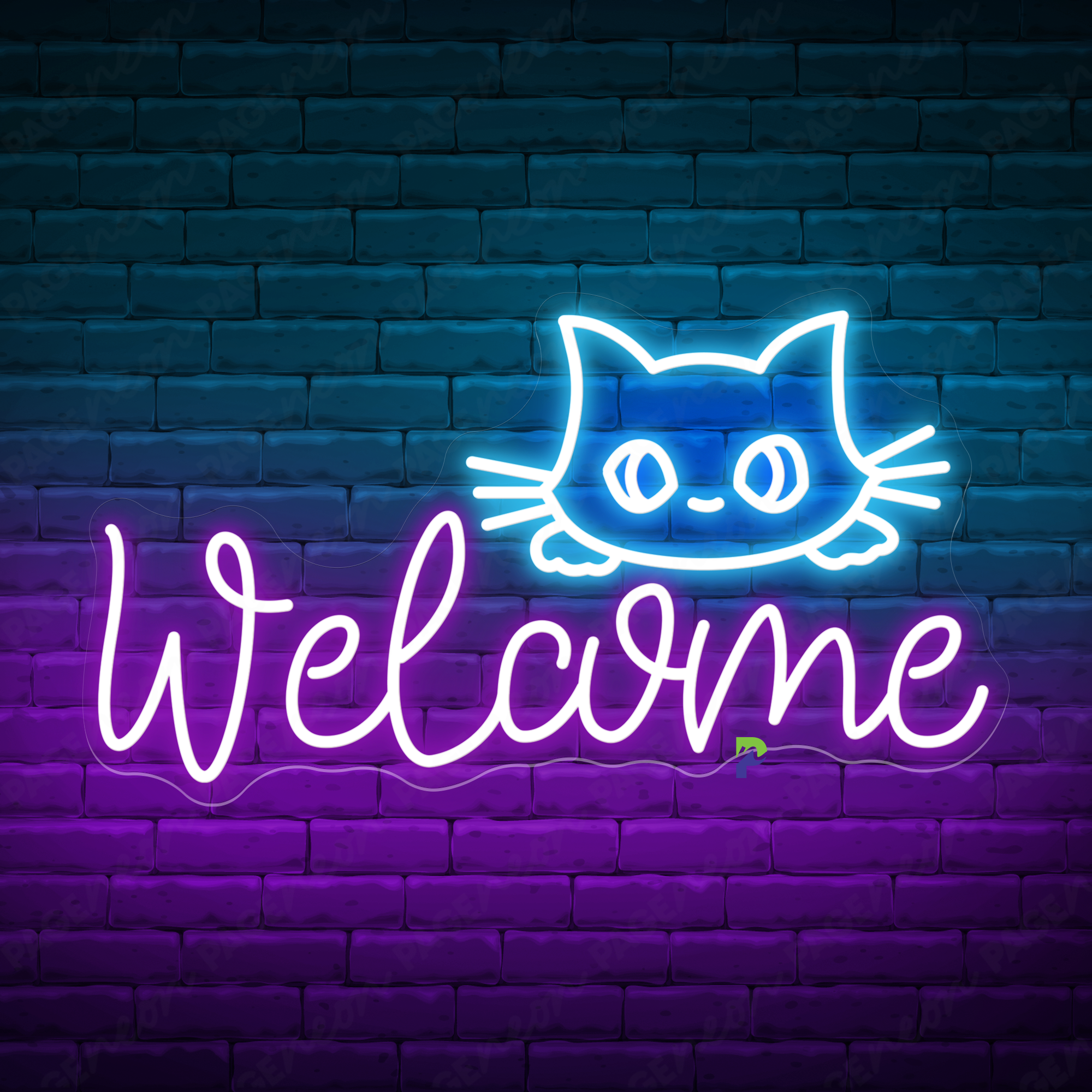 Cat Welcome Neon Sign Business Led Light