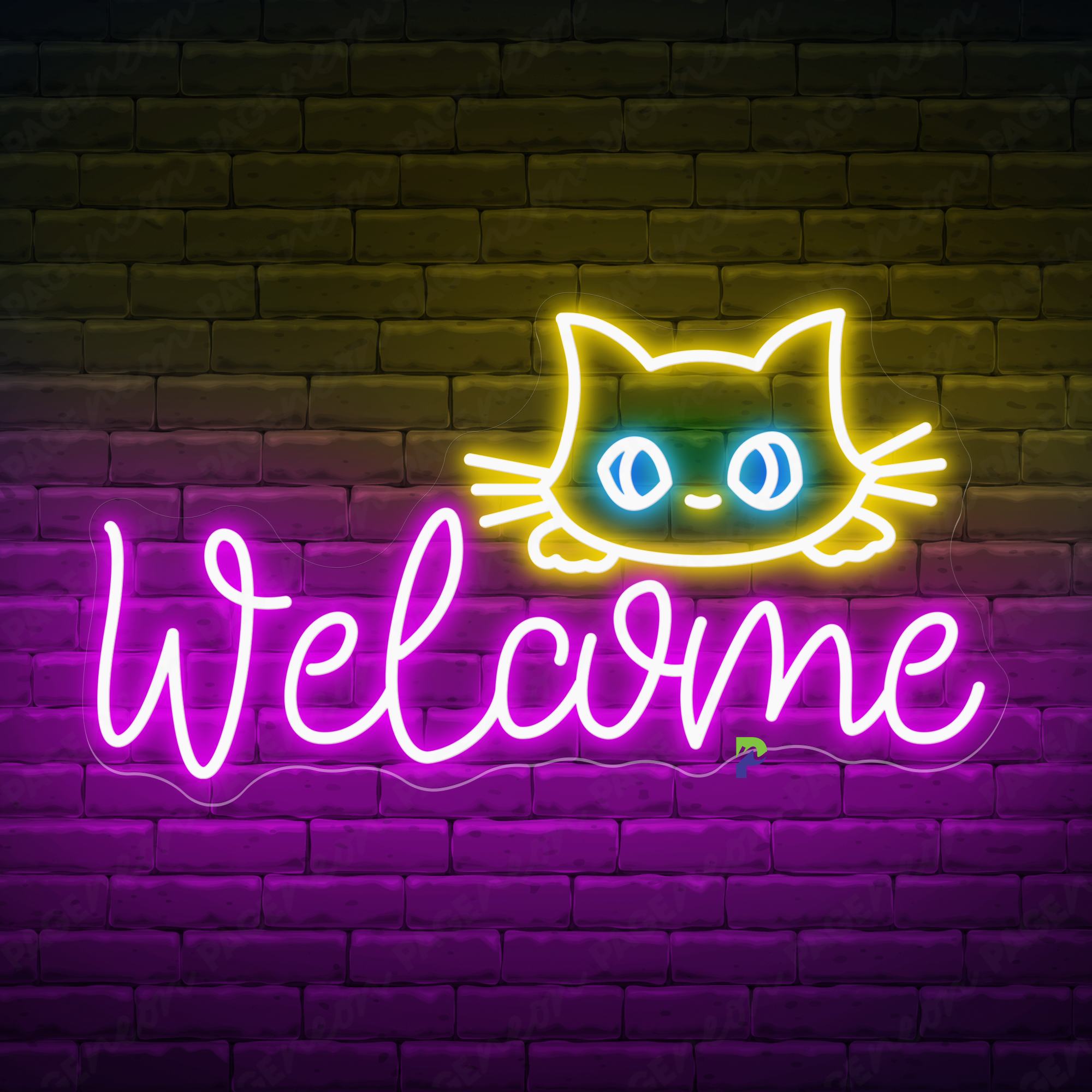 Cat Welcome Neon Sign Business Led Light