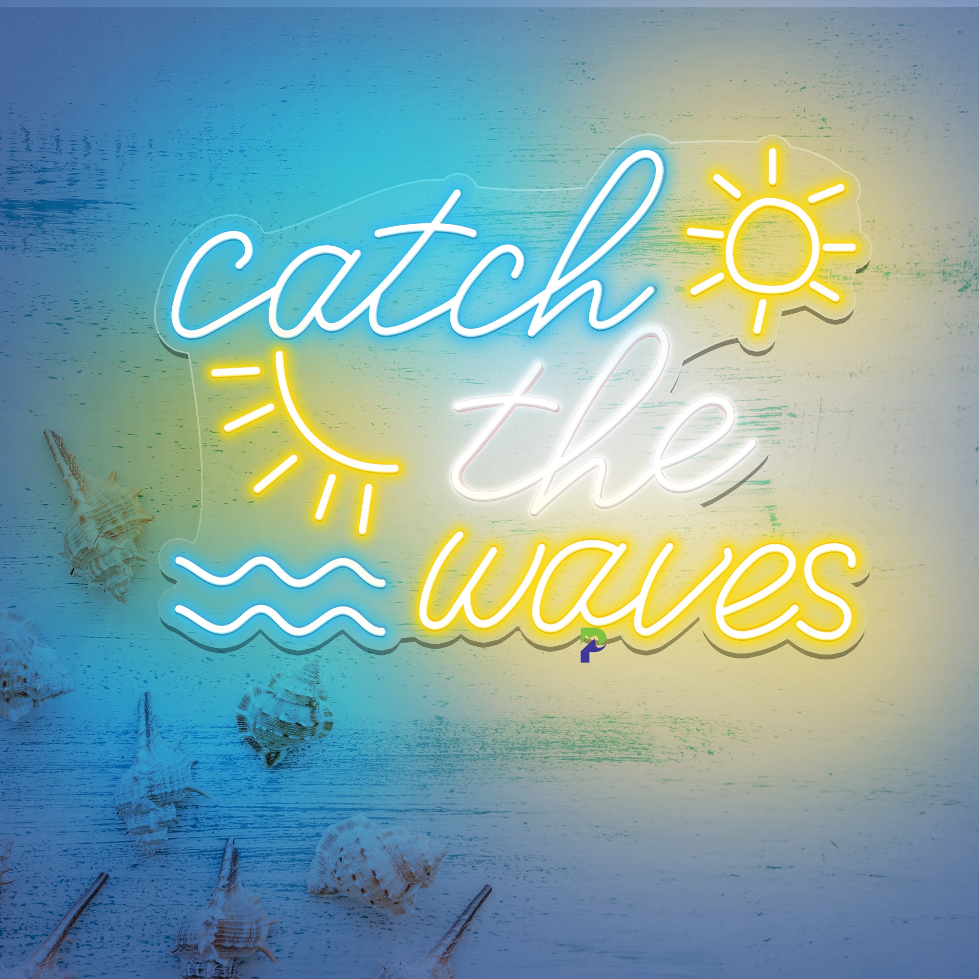 Catch The Waves Led Light Beach Neon Sign