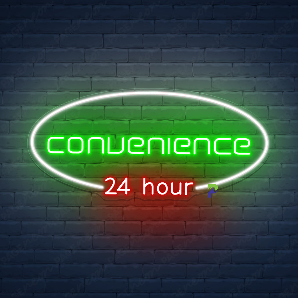Local Convenience Sign Convenience Store Neon Sign Open 24 Hour Led Light - PageNeon