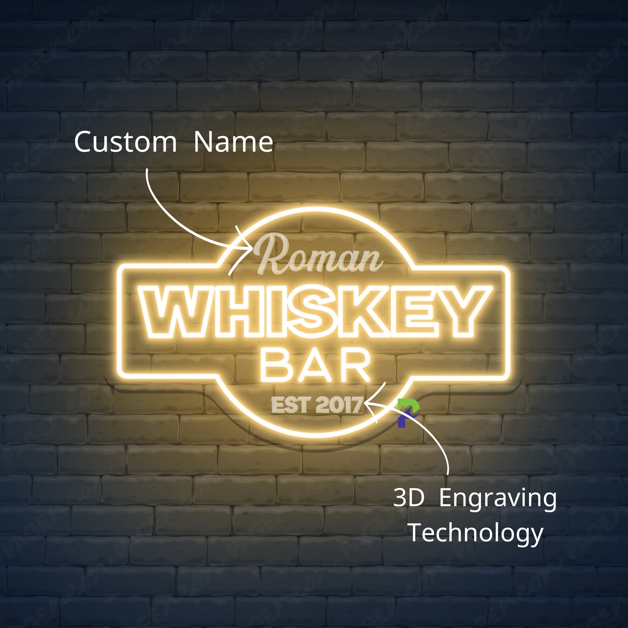 Whiskey Bar Neon Sign Custom Business Led Light