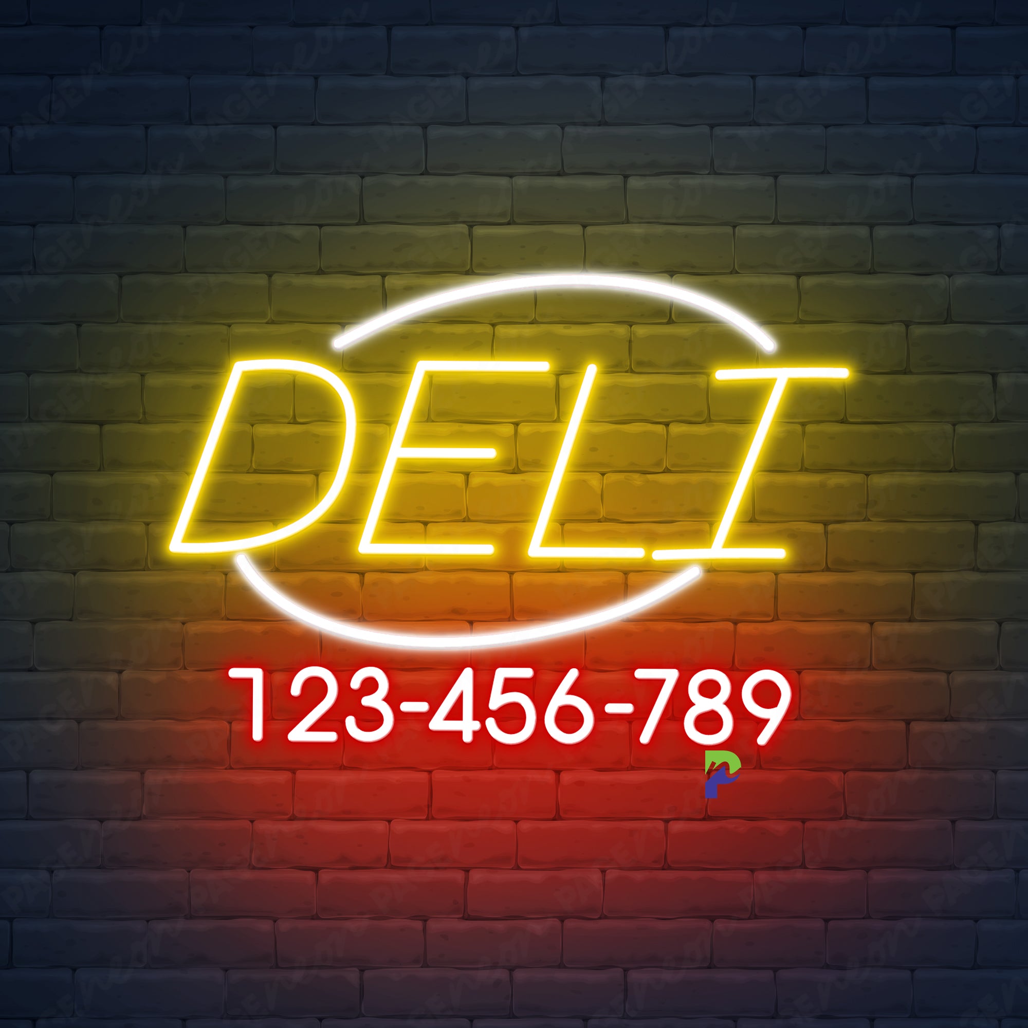 Deli Neon Sign Custom Phone Number Led Light