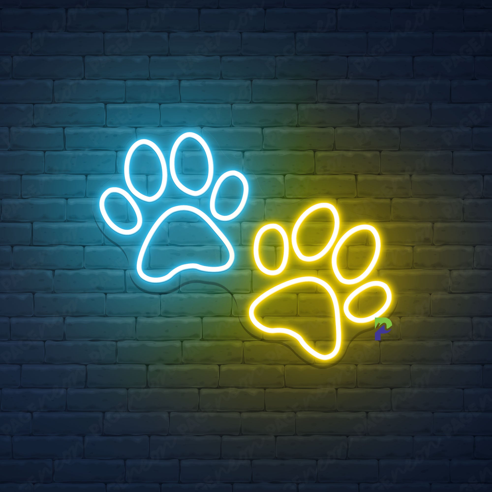 Dog Paw Neon Sign Pet Shop Led Light