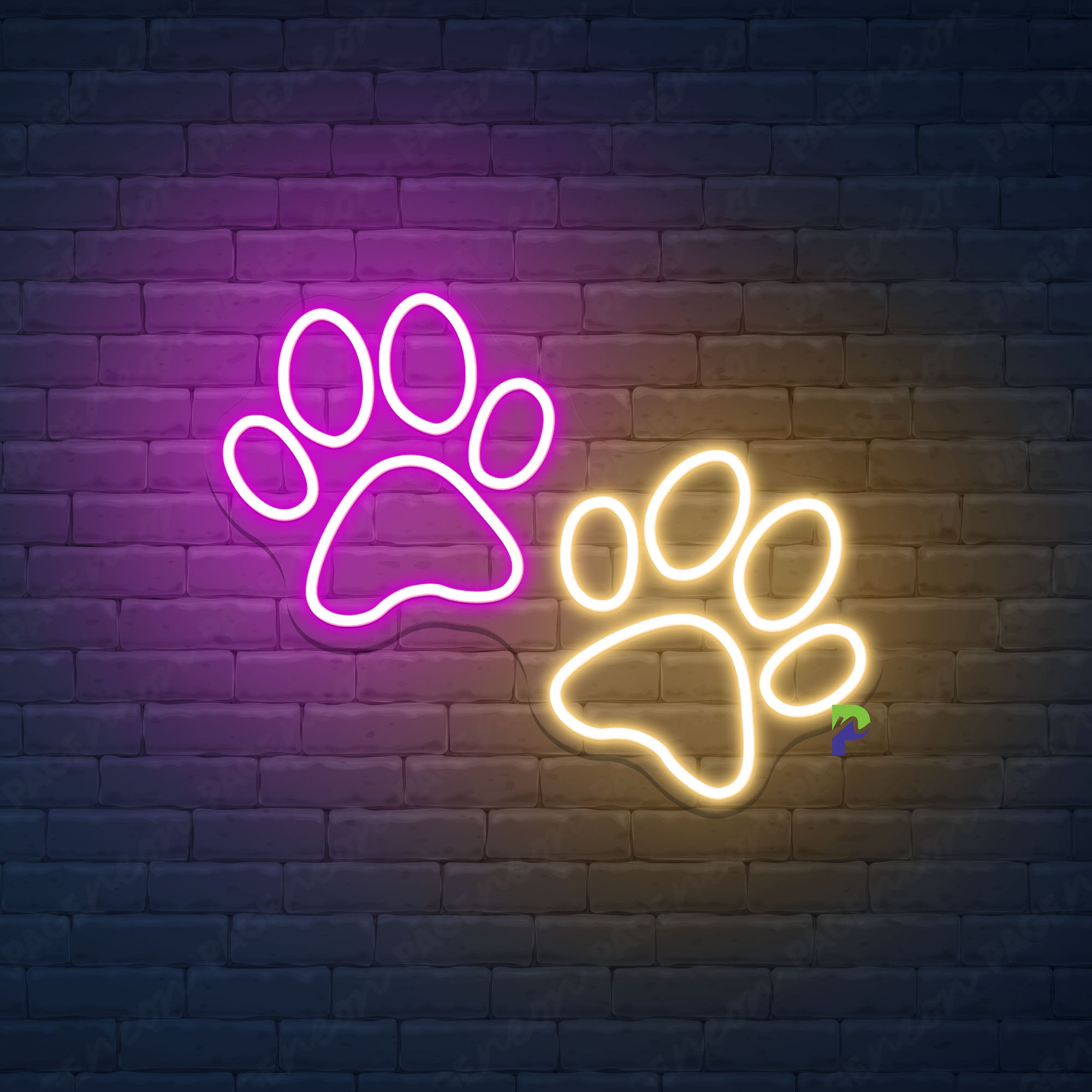 Dog Paw Neon Sign Pet Shop Led Light