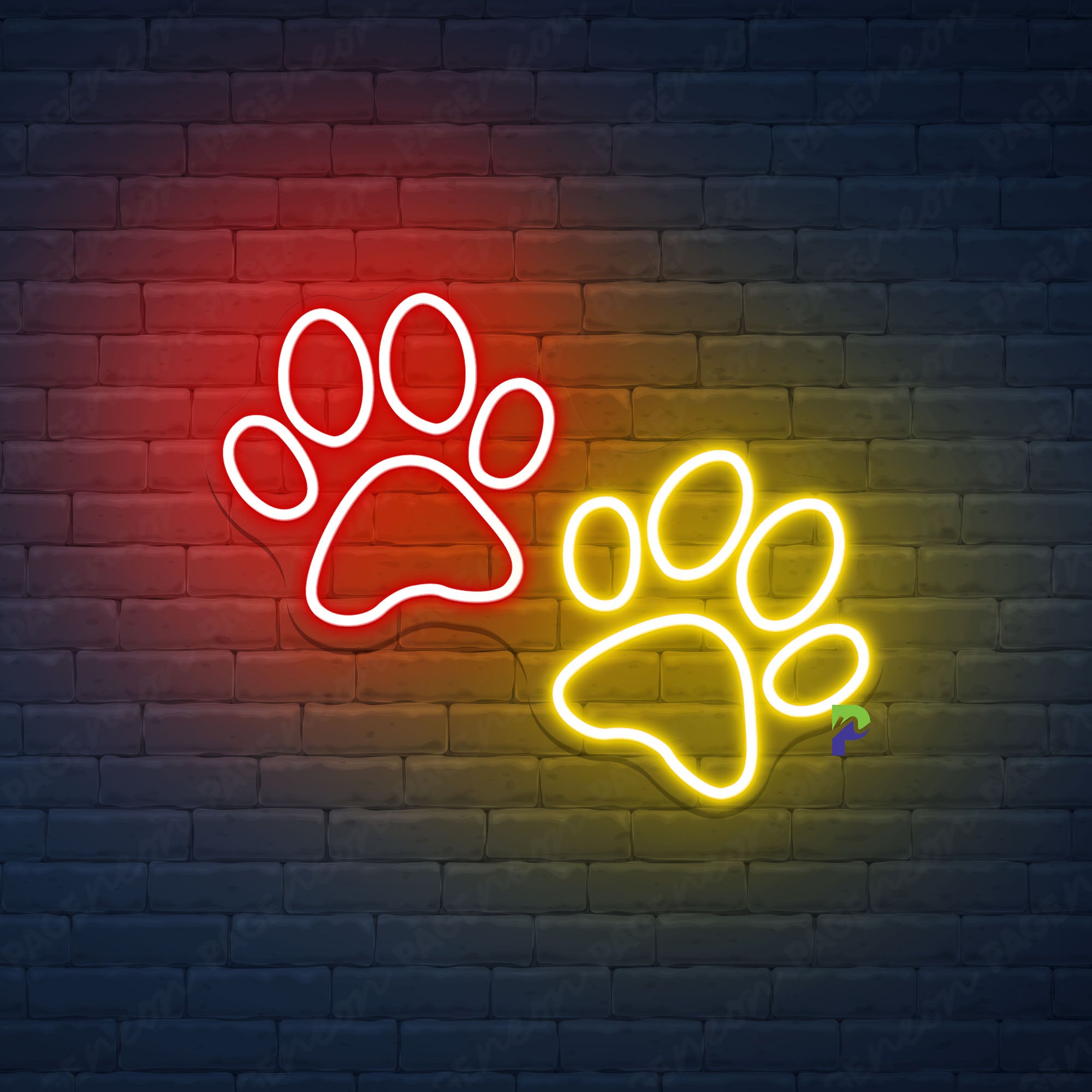 Dog Paw Neon Sign Pet Shop Led Light