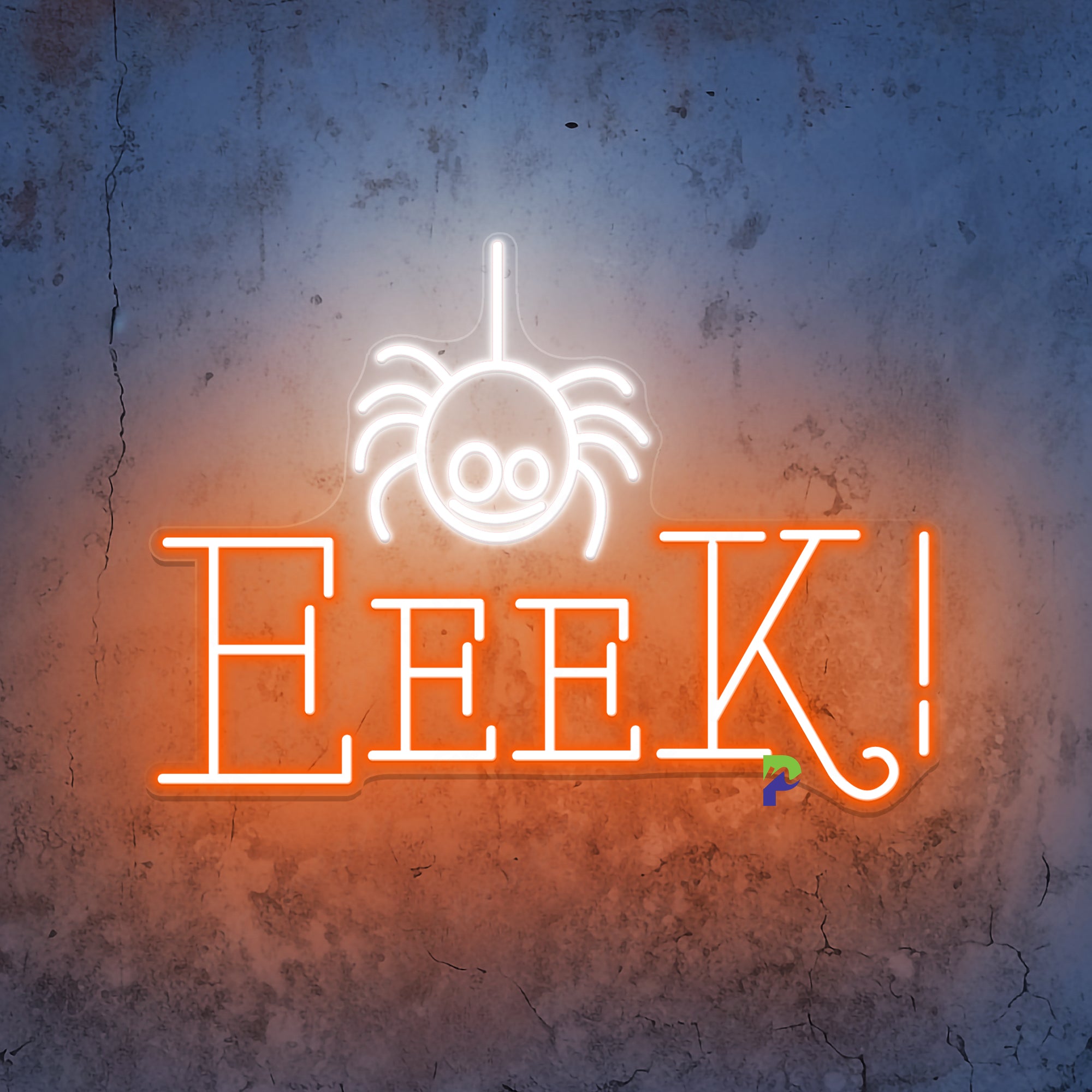 Eek Neon Spider Sign Led Light For Halloween