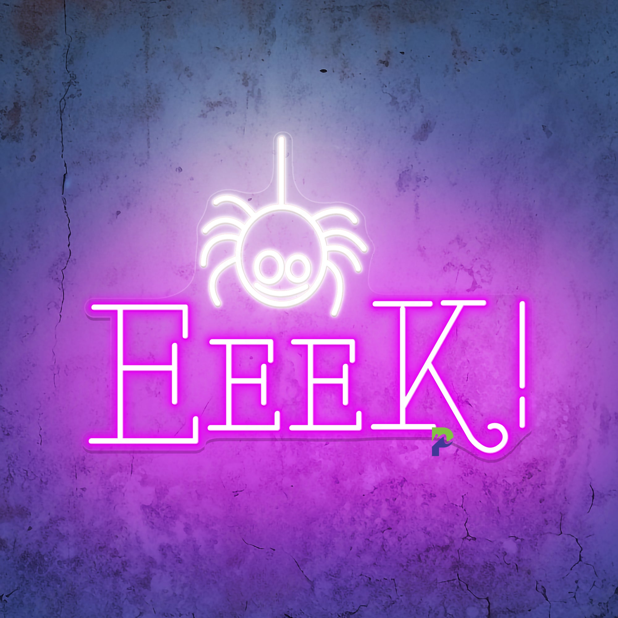 Eek Neon Spider Sign Led Light For Halloween