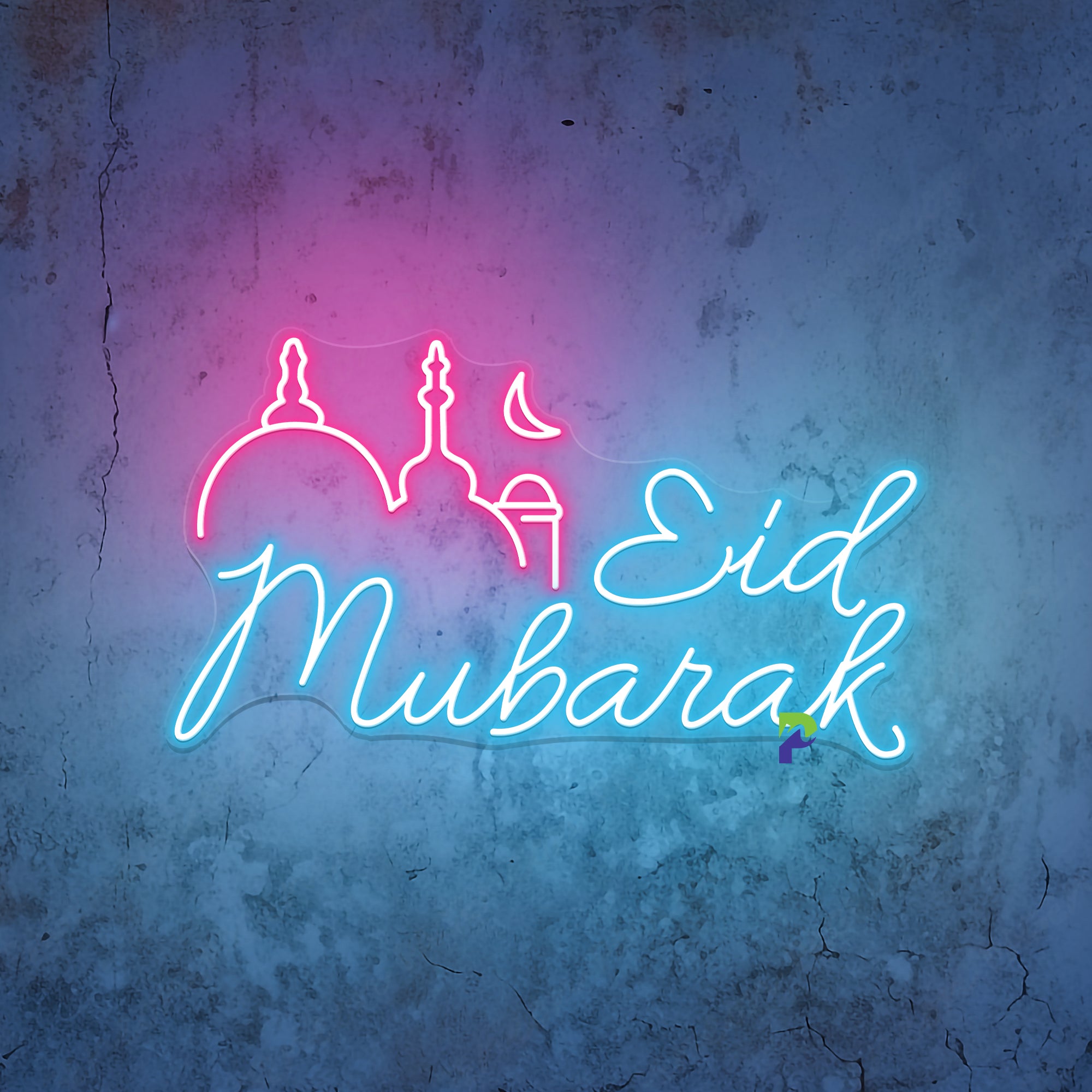 Eid Mubarak Neon Sign Arab Castle Led Light