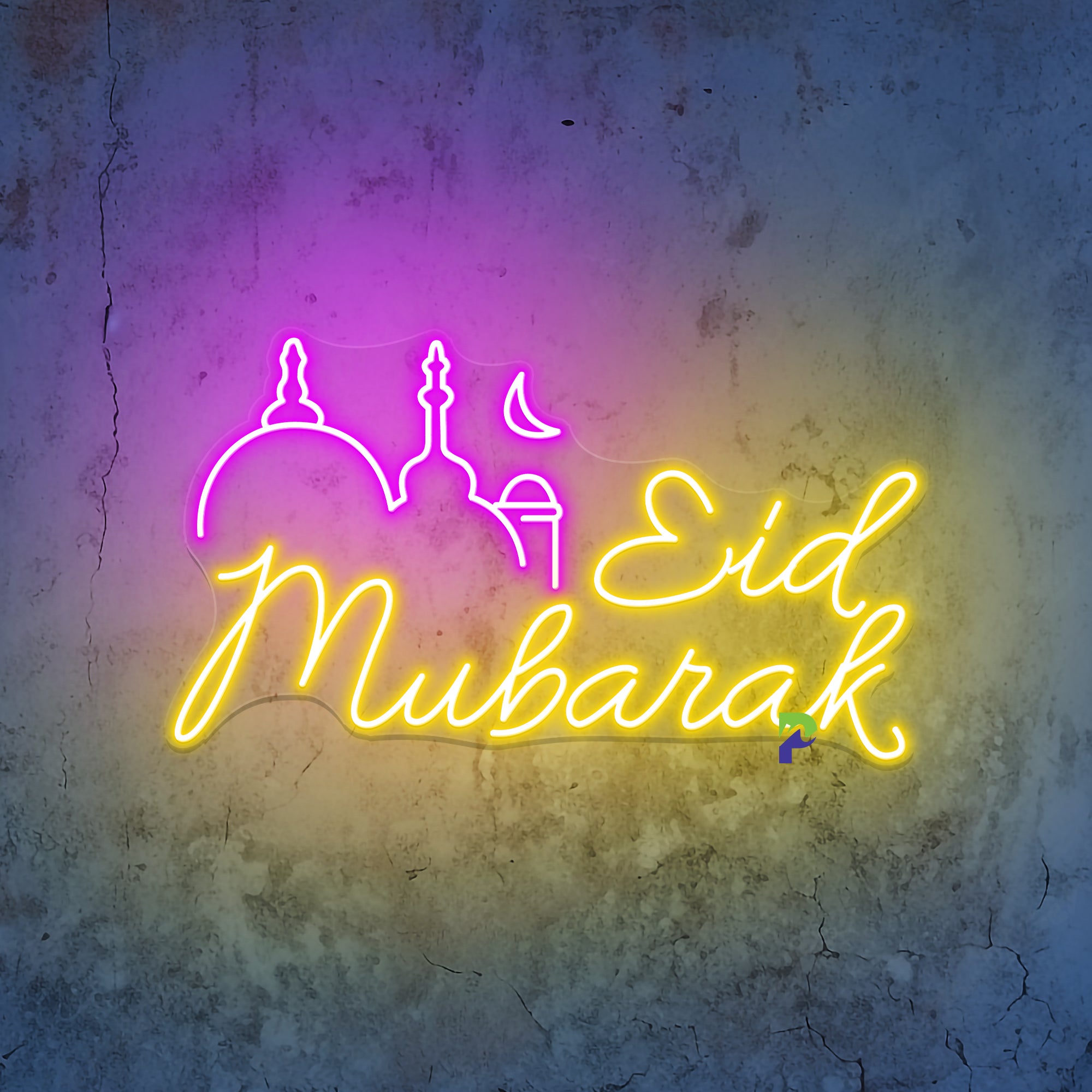 Eid Mubarak Neon Sign Arab Castle Led Light