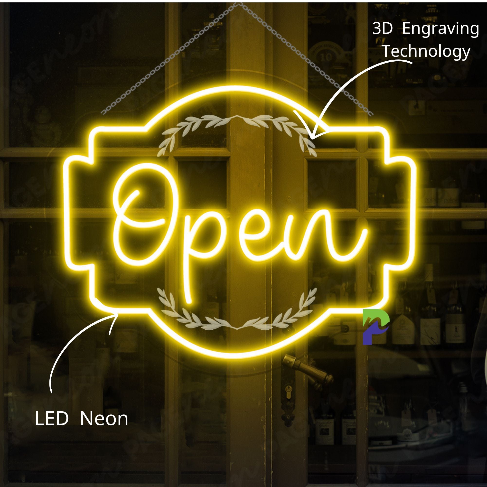 Open Neon Sign Storefront Led Light