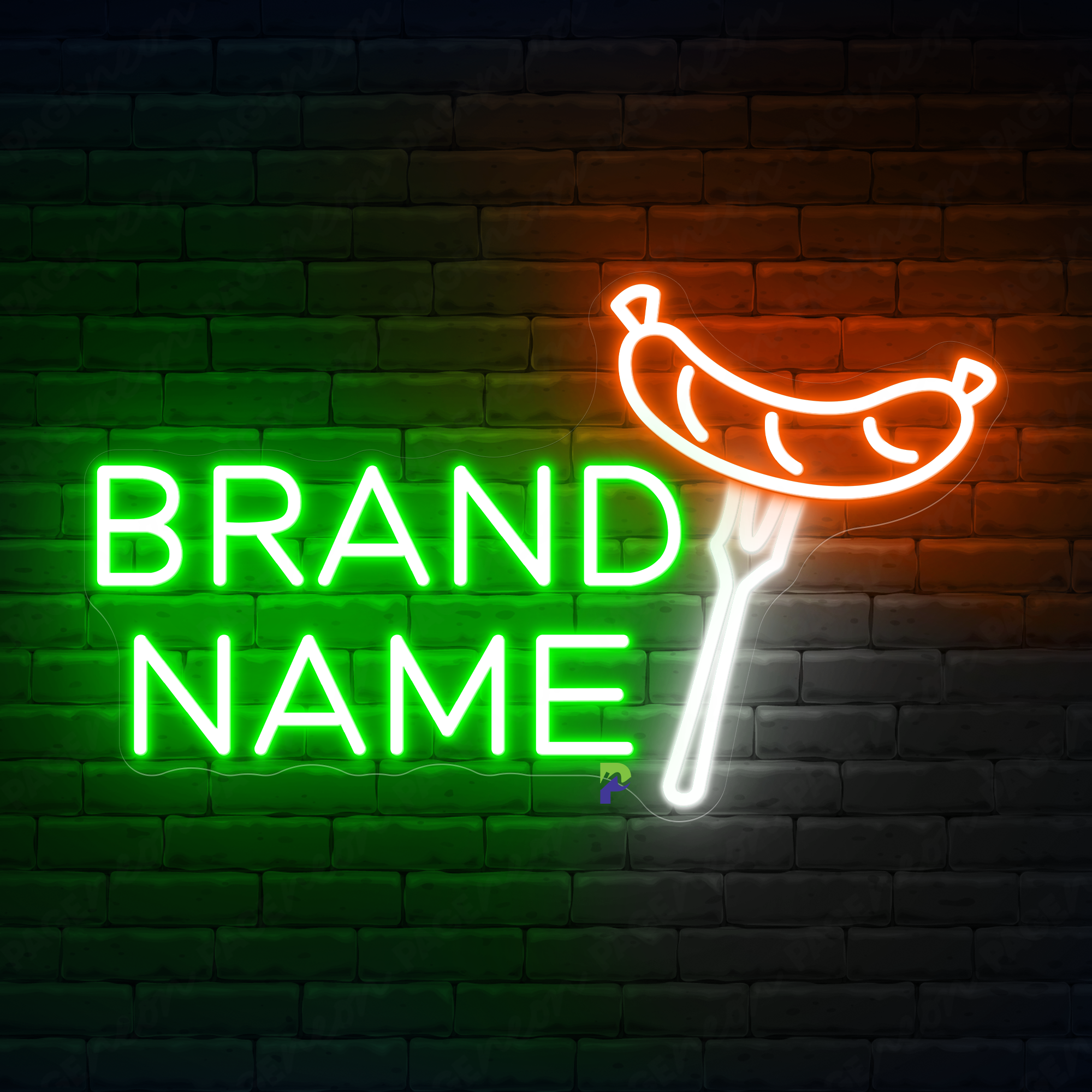 Grill Neon Sign Custom Brand Name Led Light