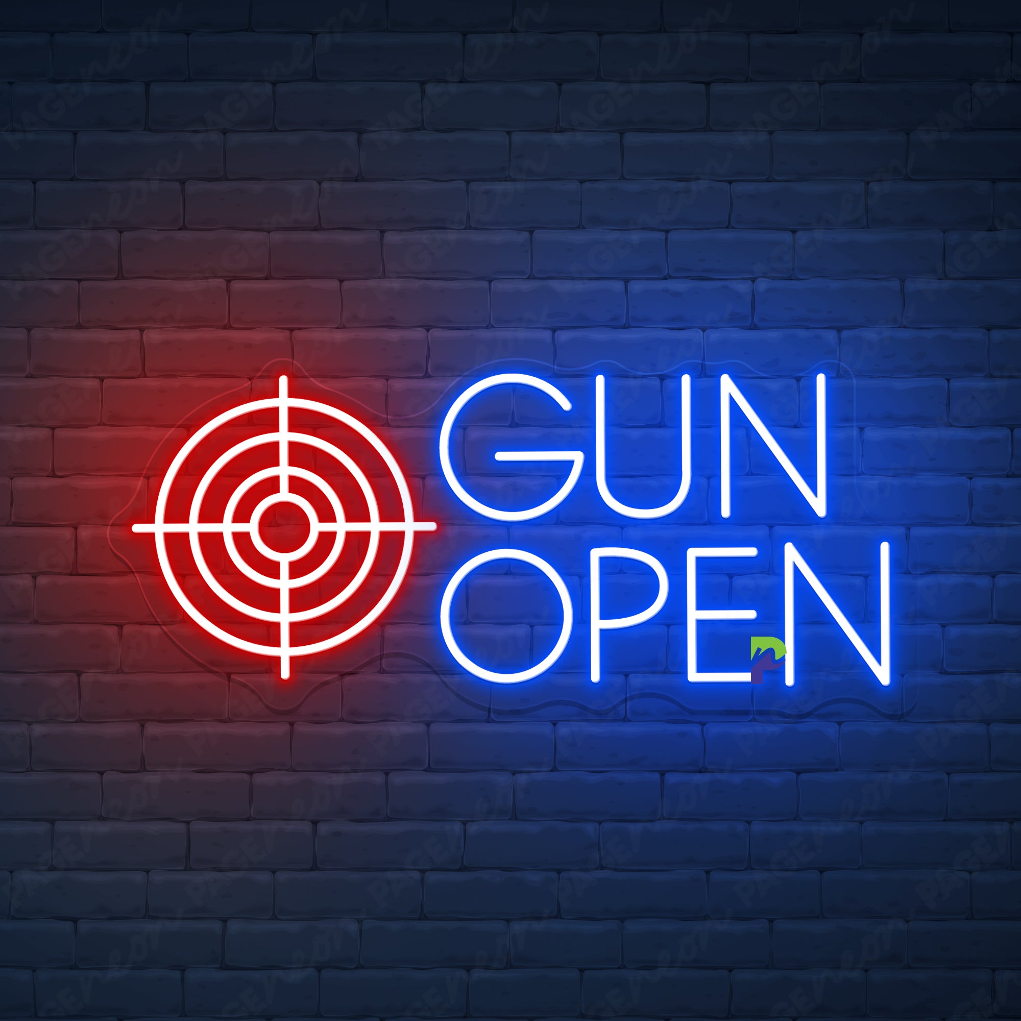 Gun Open Neon Signs Business Custom Led Light