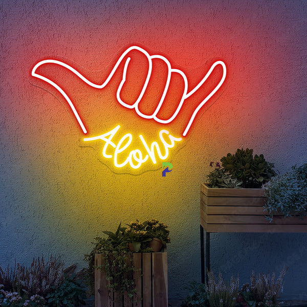 Hang Loose Neon Sign Aloha Hand Led Light - PageNeon