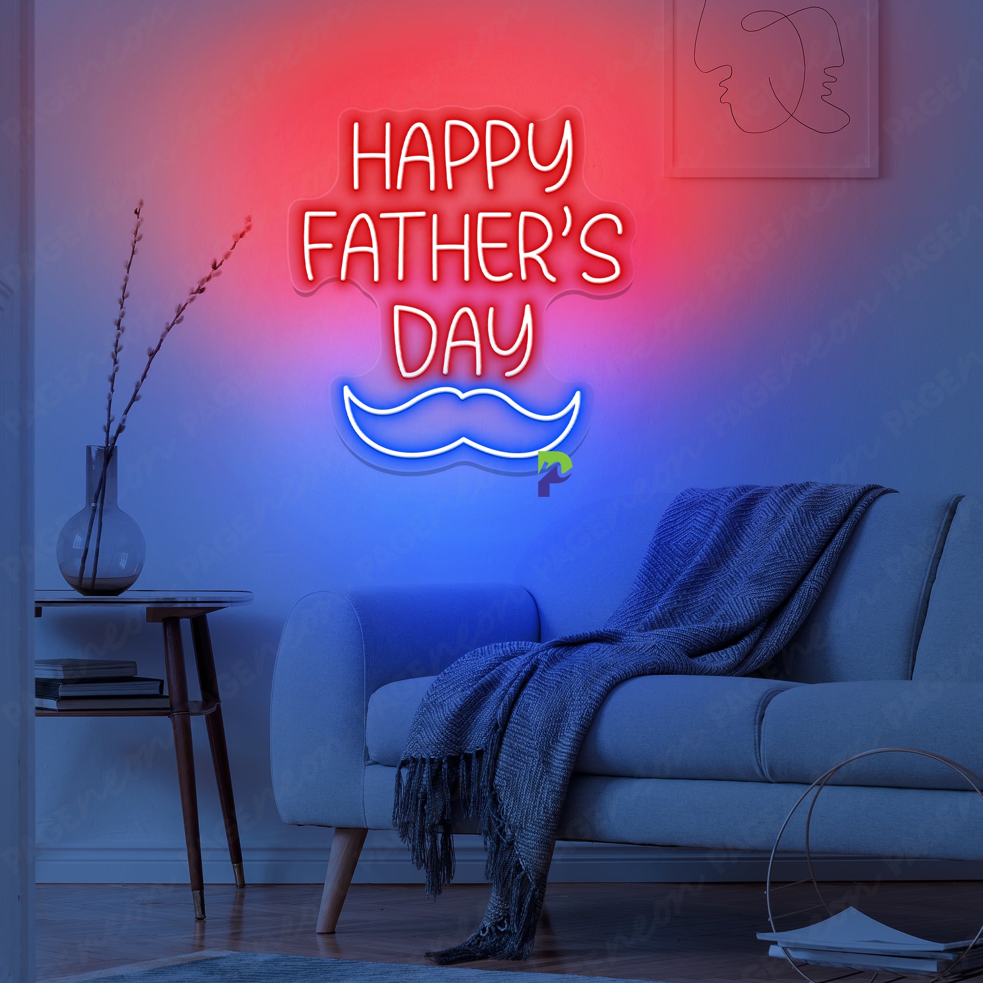 Happy Father’s Day Sign Beard Led Light