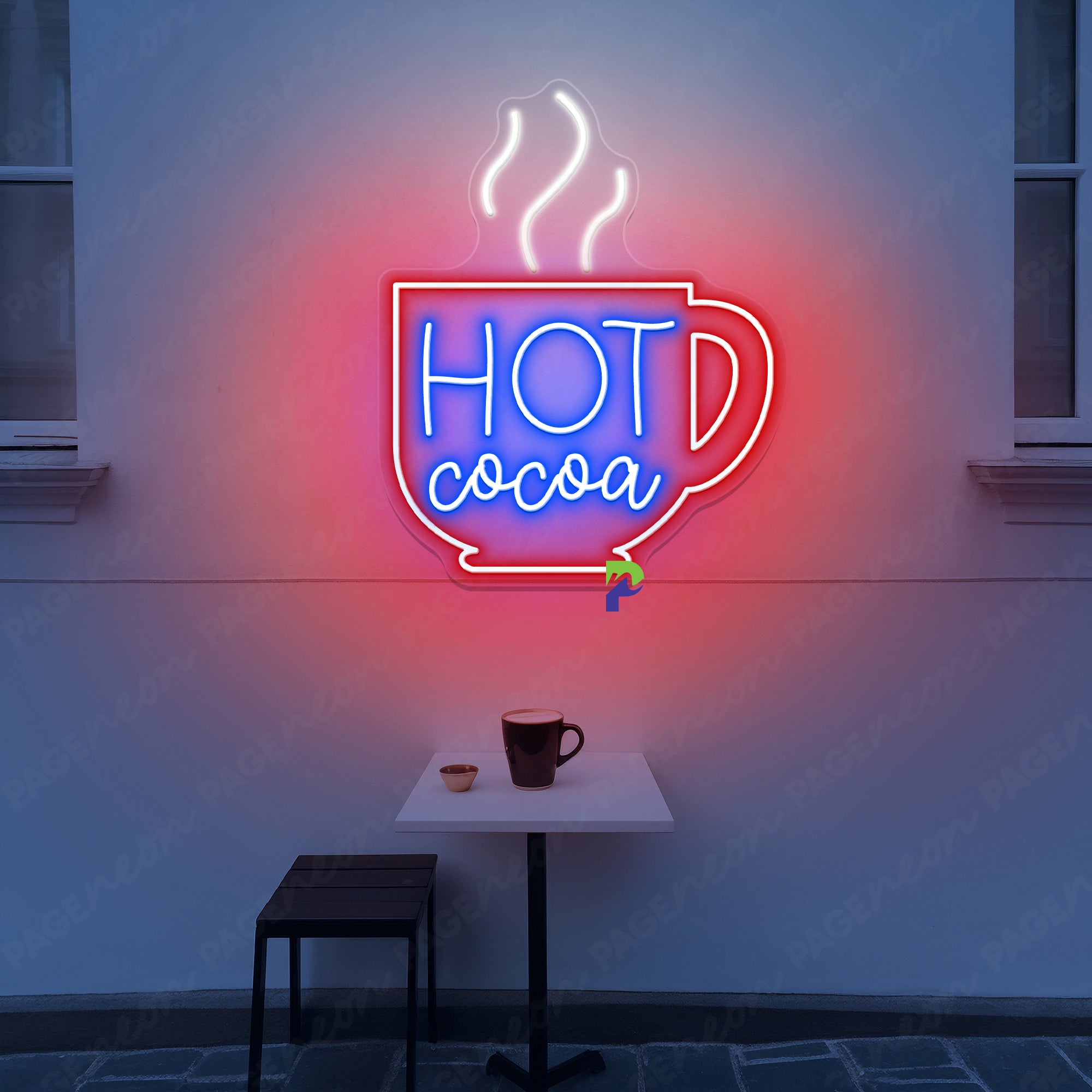 Hot Cocoa Neon Sign Warm Coffee Shop Led Light