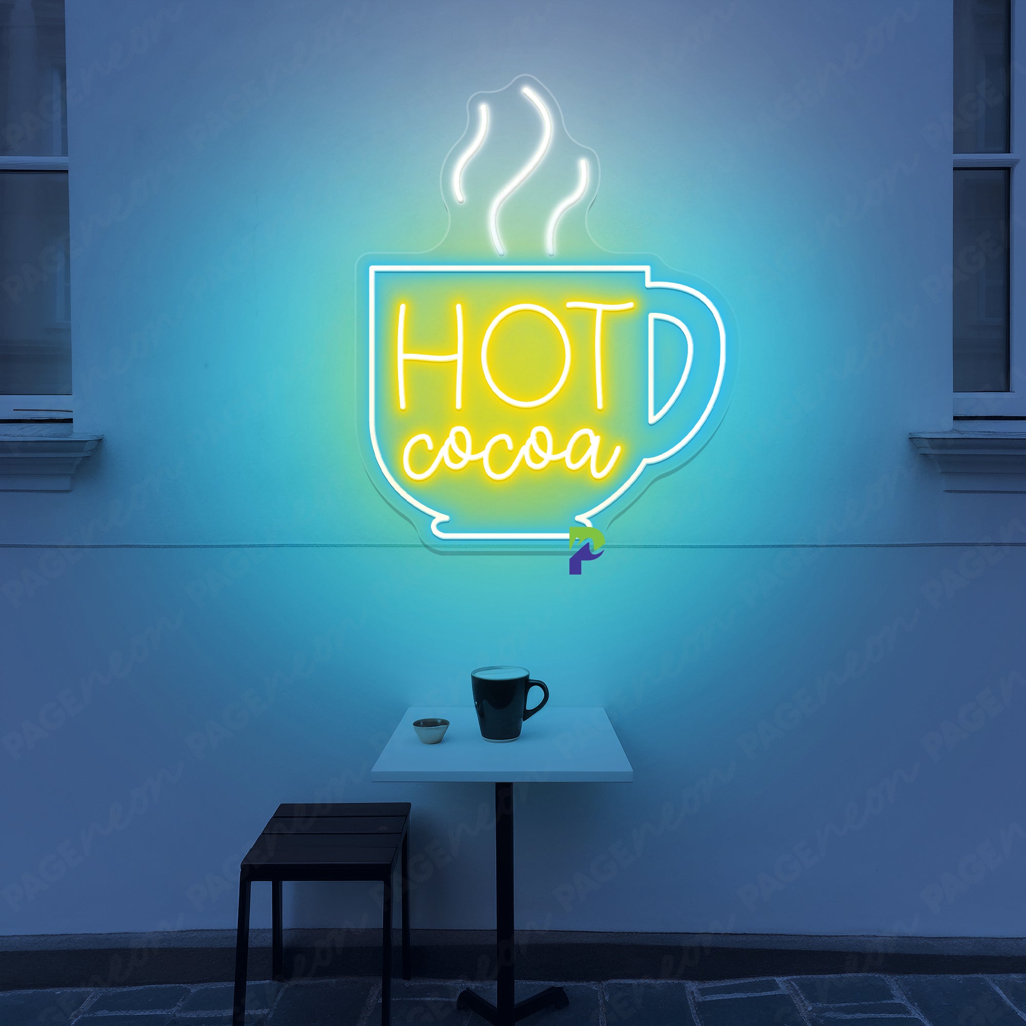 Hot Cocoa Neon Sign Warm Coffee Shop Led Light