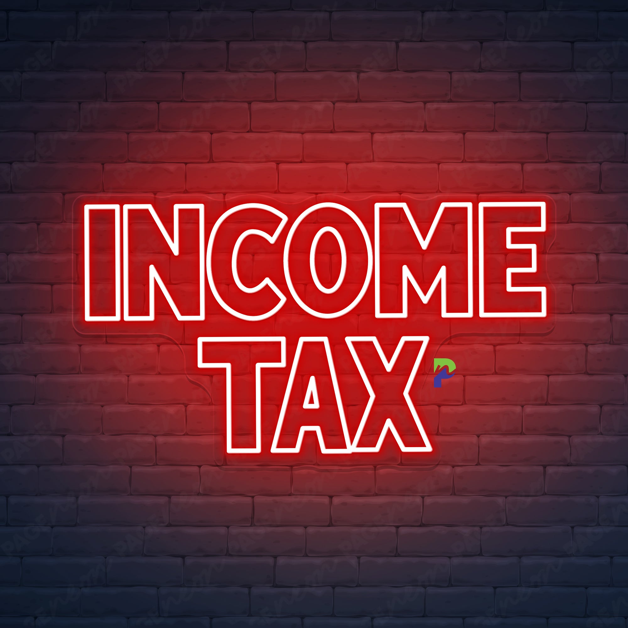 Income Tax Neon Signs Service Led Light