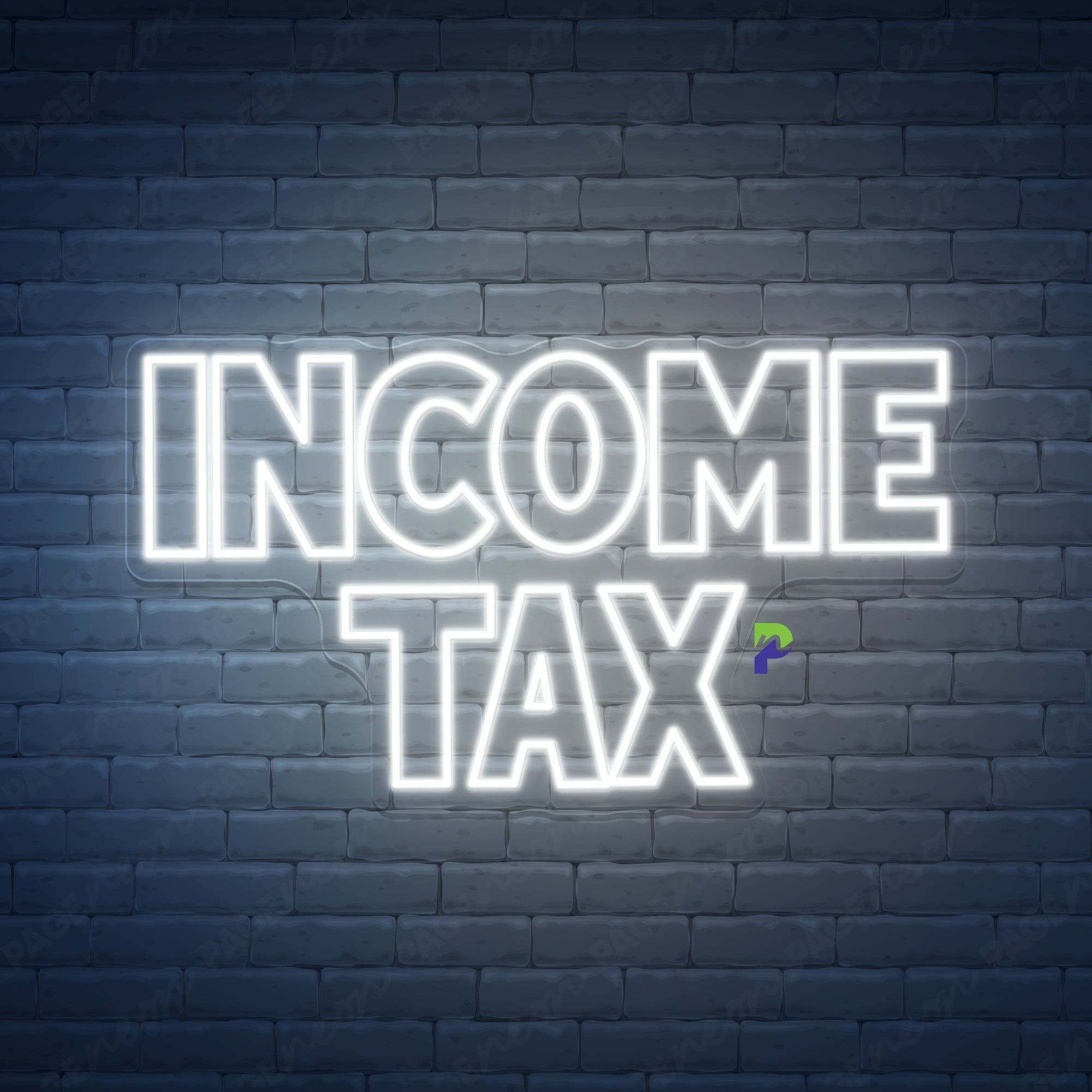 Income Tax Neon Signs Service Led Light