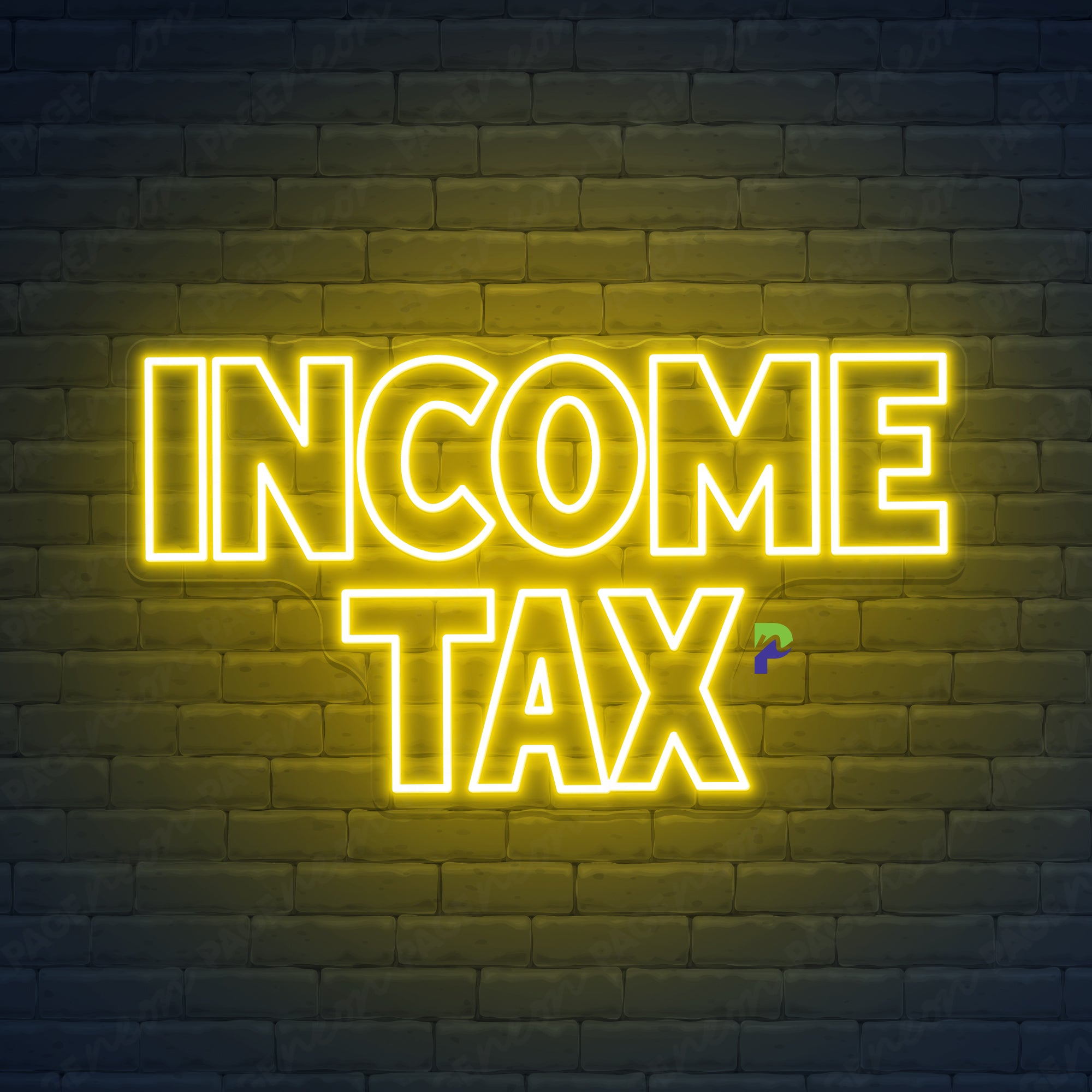 Income Tax Neon Signs Service Led Light