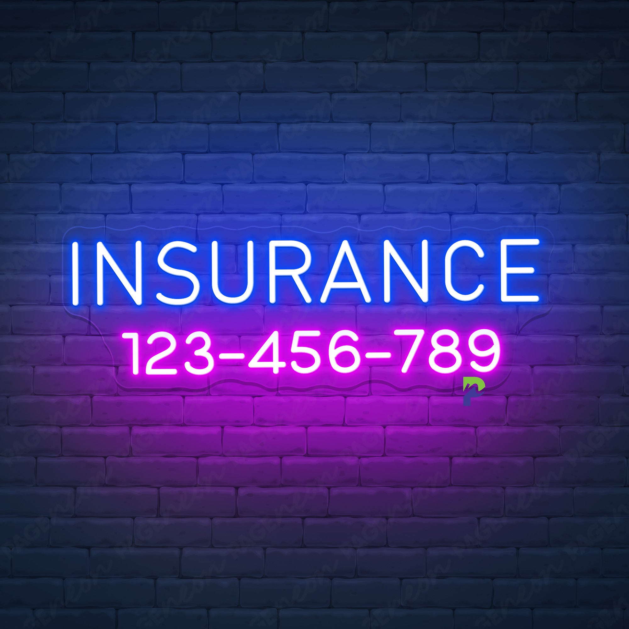 Insurance Neon Signs Custom Business Led Light