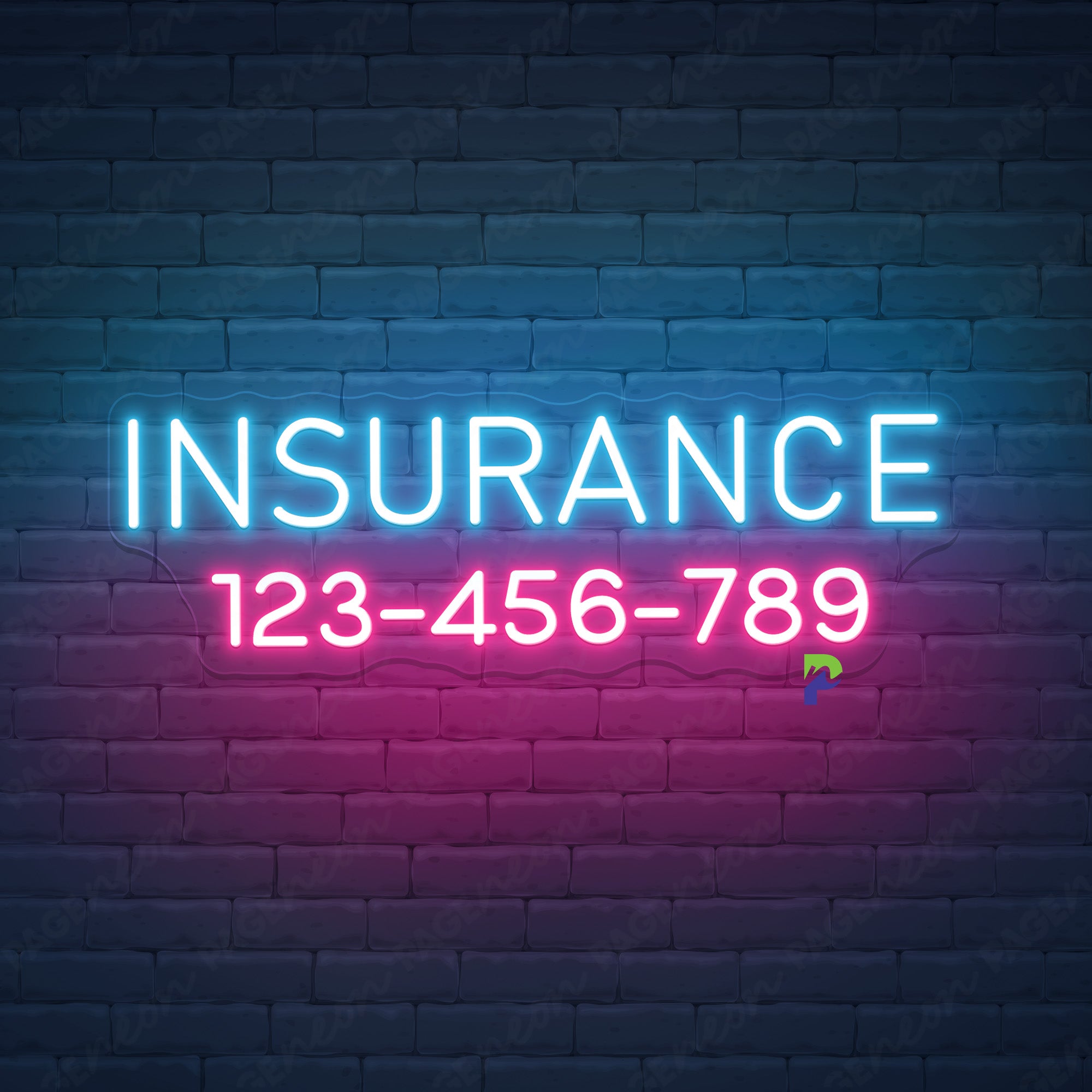 Insurance Neon Signs Custom Business Led Light