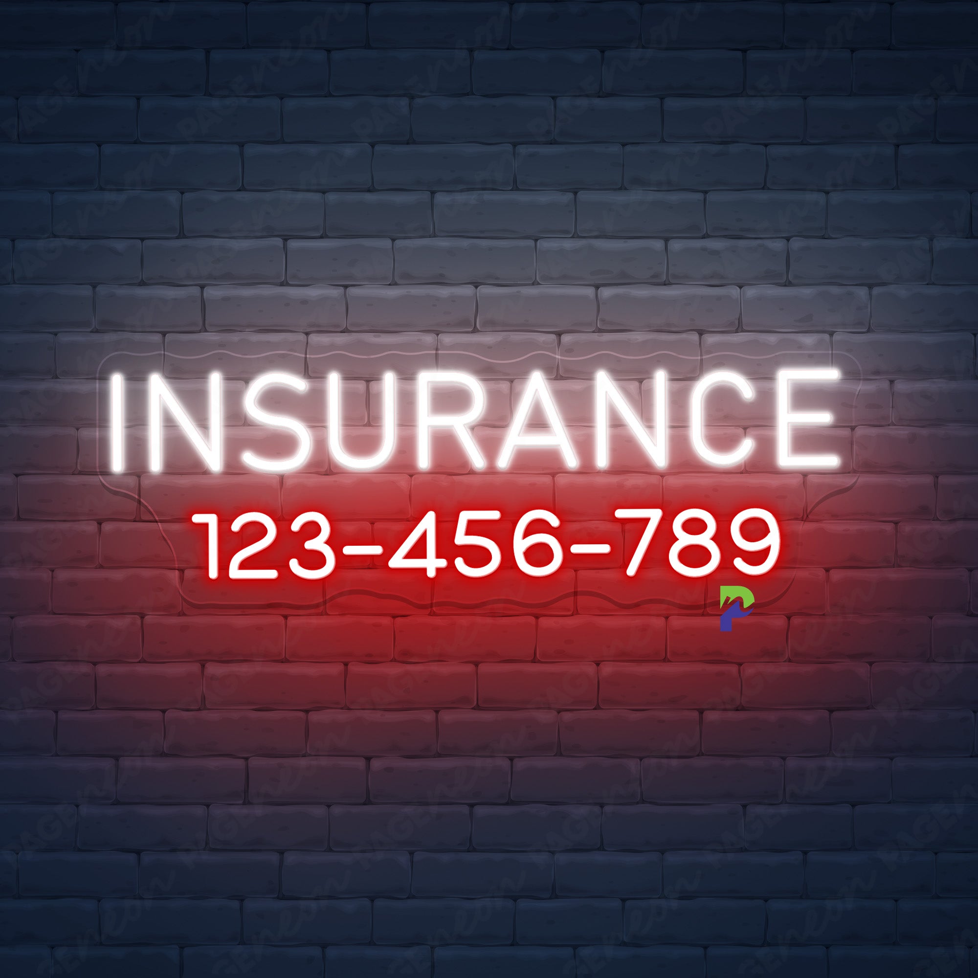 Insurance Neon Signs Custom Business Led Light