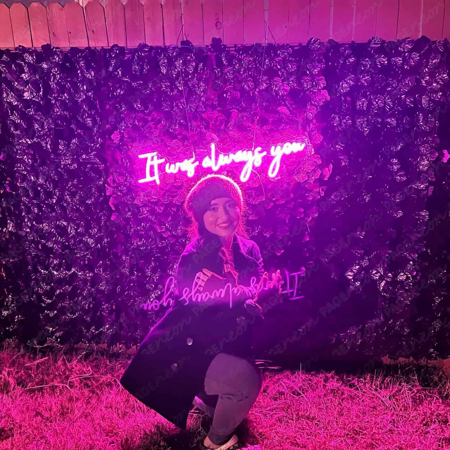 It was always you pink neon sign